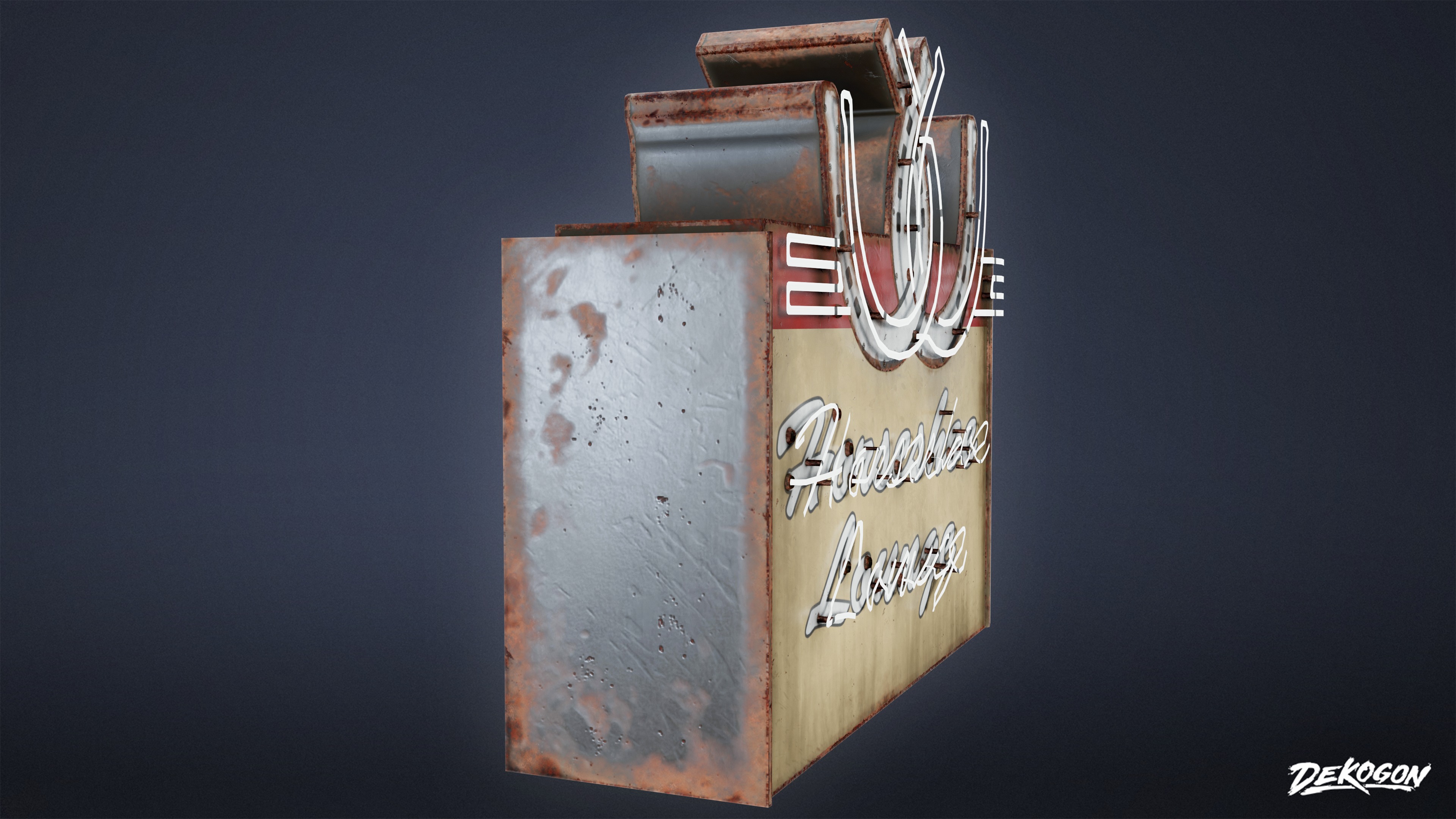 DIVE BAR - Bar Sign 01 - LOW POLY Low-poly 3D model_2