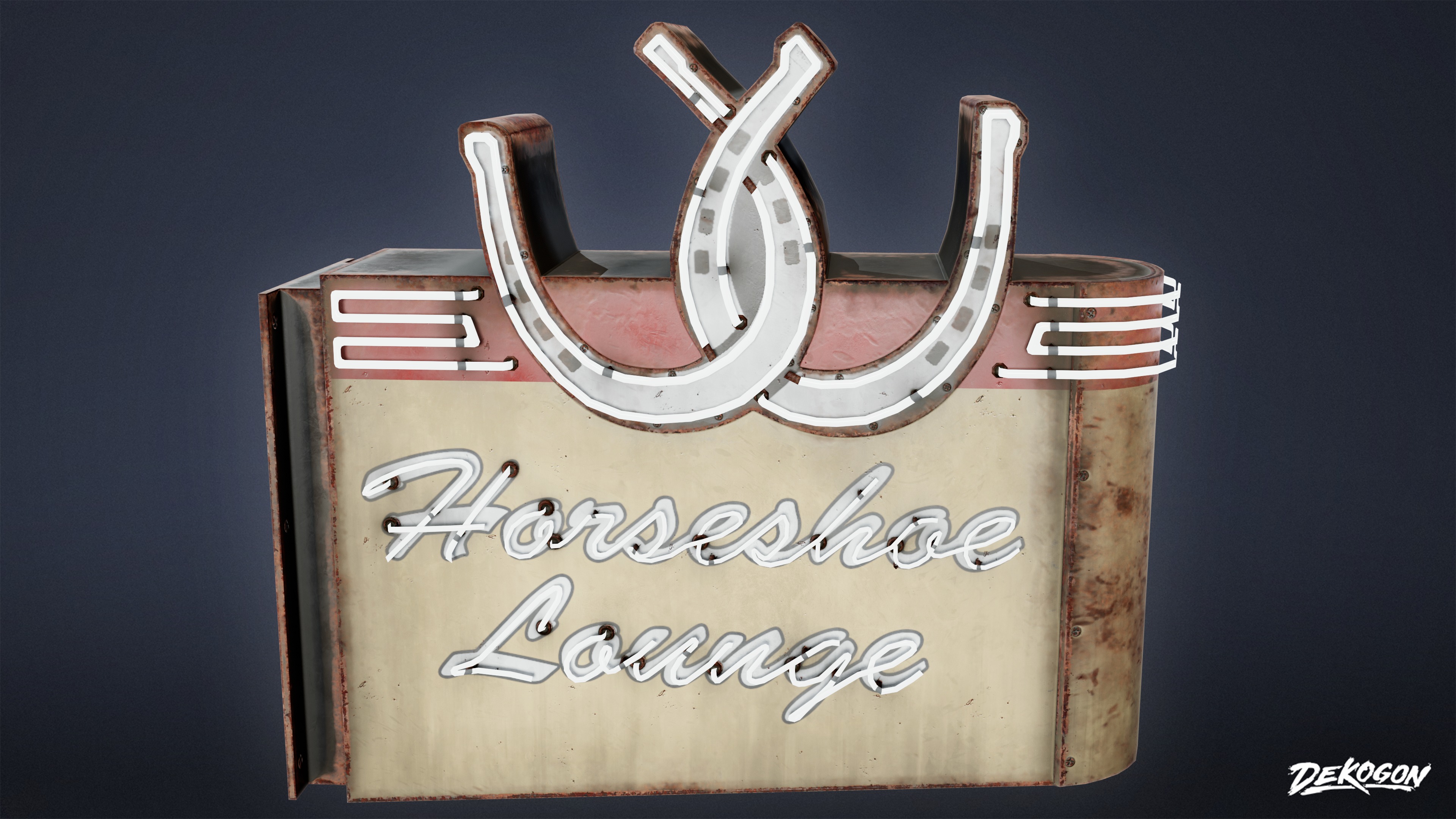 DIVE BAR - Bar Sign 01 - LOW POLY Low-poly 3D model_5