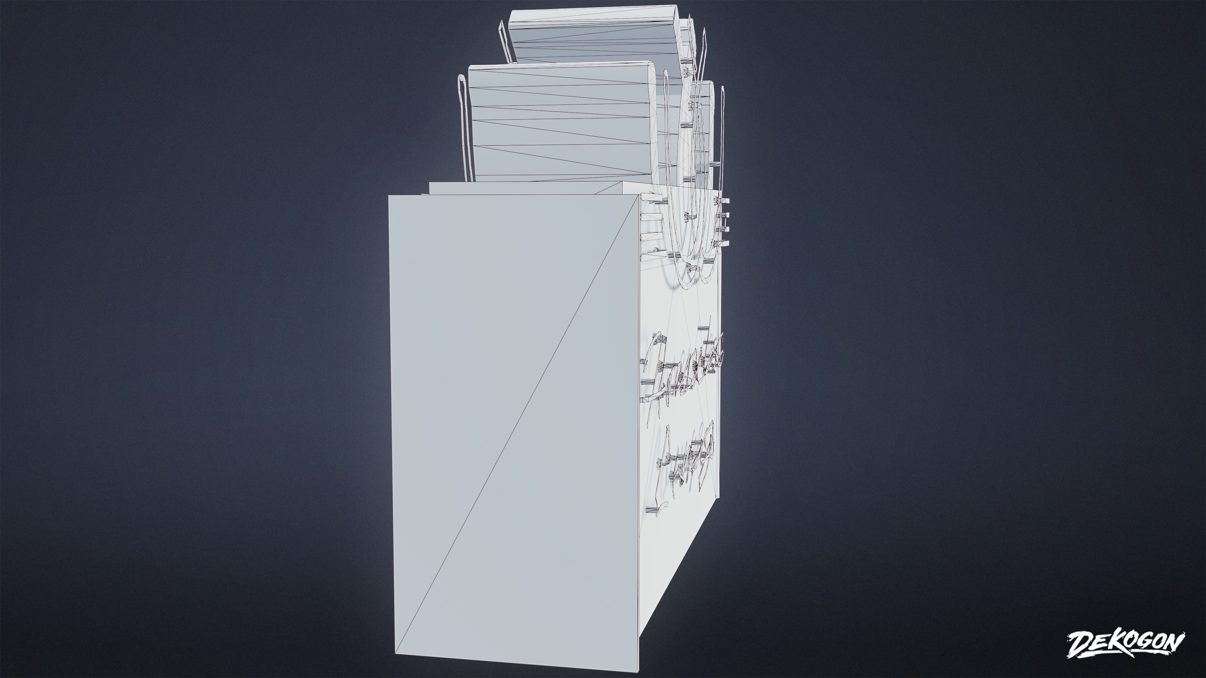 DIVE BAR - Bar Sign 01 - LOW POLY Low-poly 3D model_9