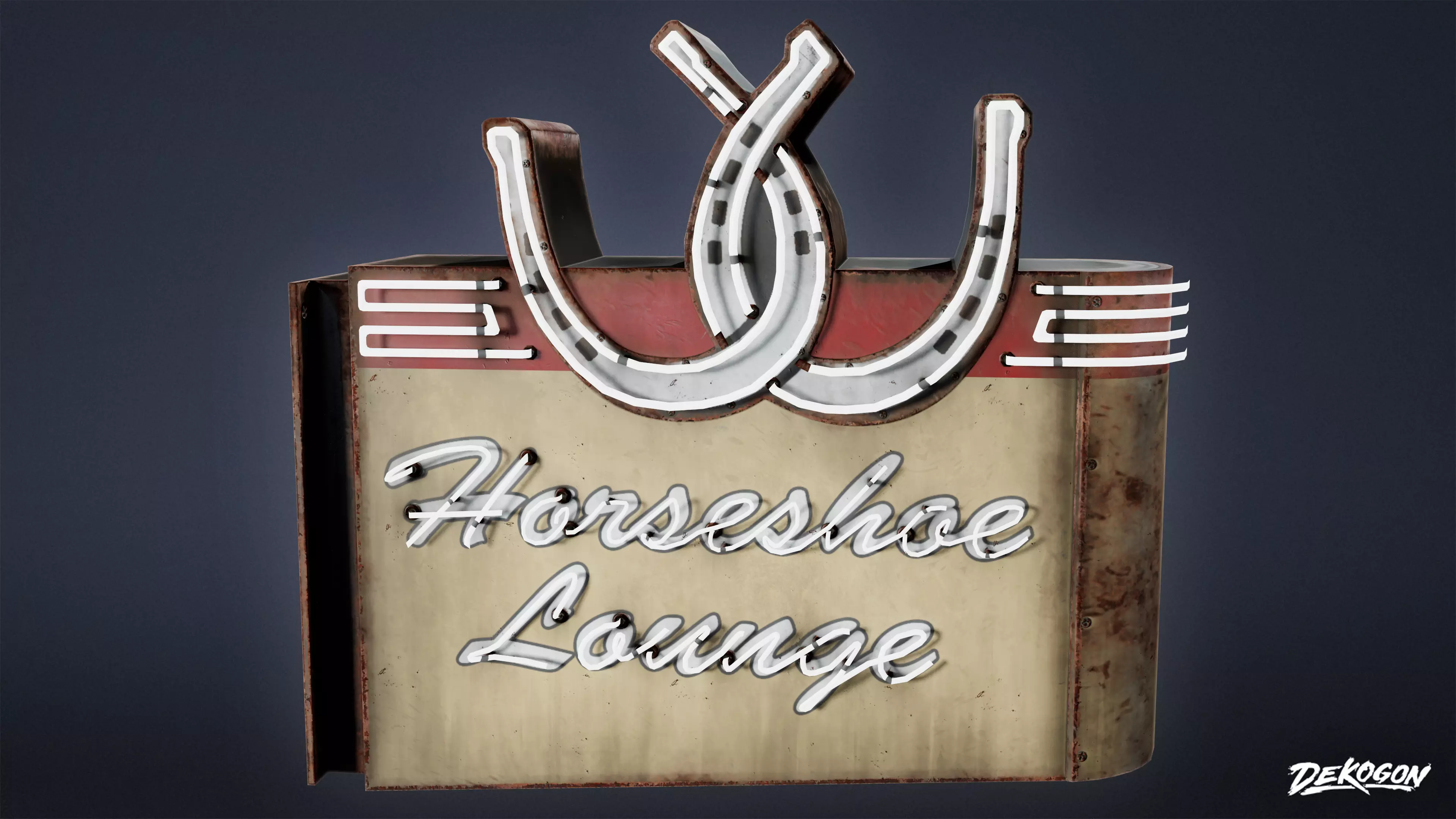 DIVE BAR - Bar Sign 01 - LOW POLY Low-poly 3D model_0