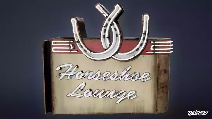 DIVE BAR - Bar Sign 01 - LOW POLY