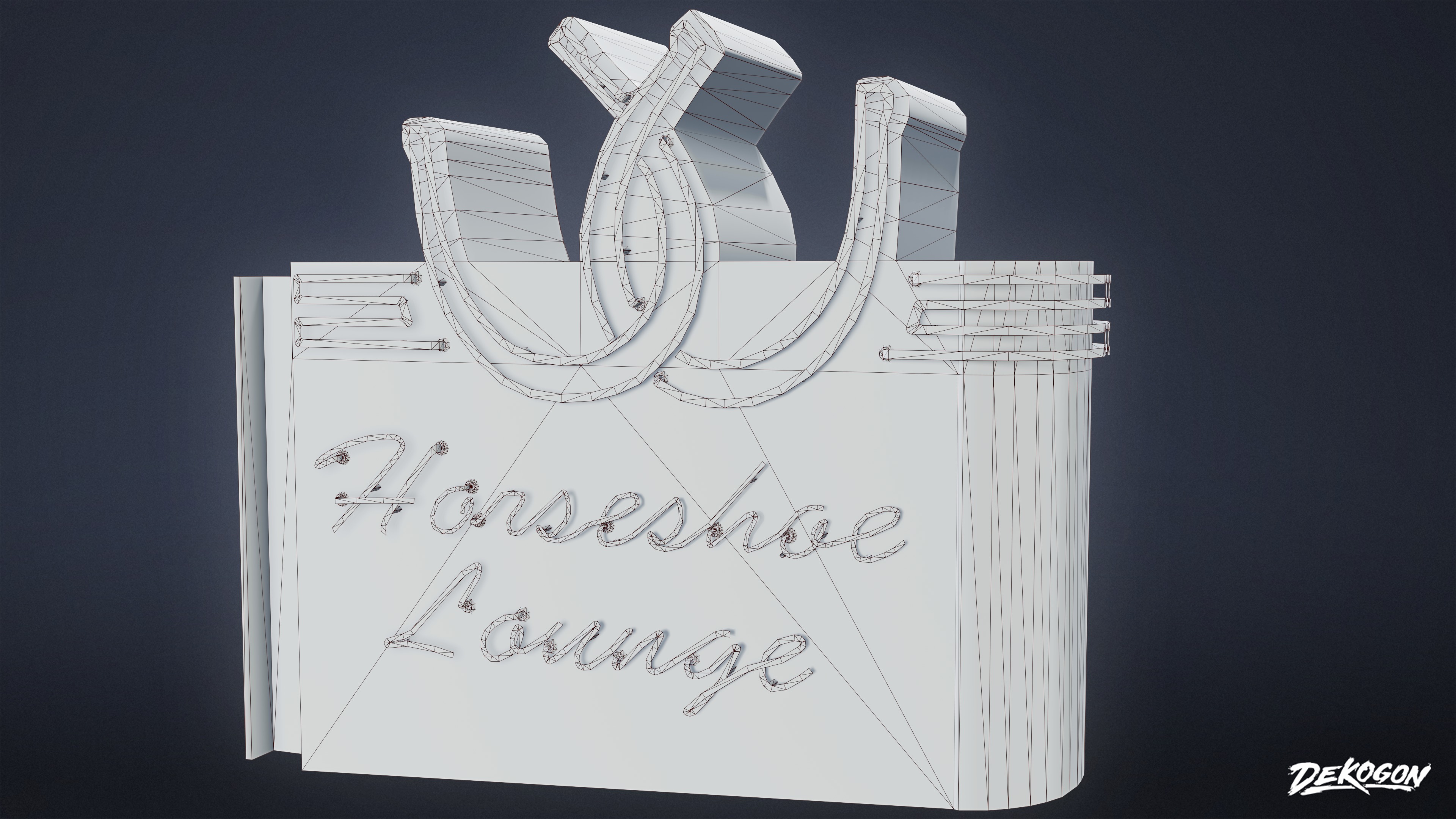 DIVE BAR - Bar Sign 01 - LOW POLY Low-poly 3D model_8