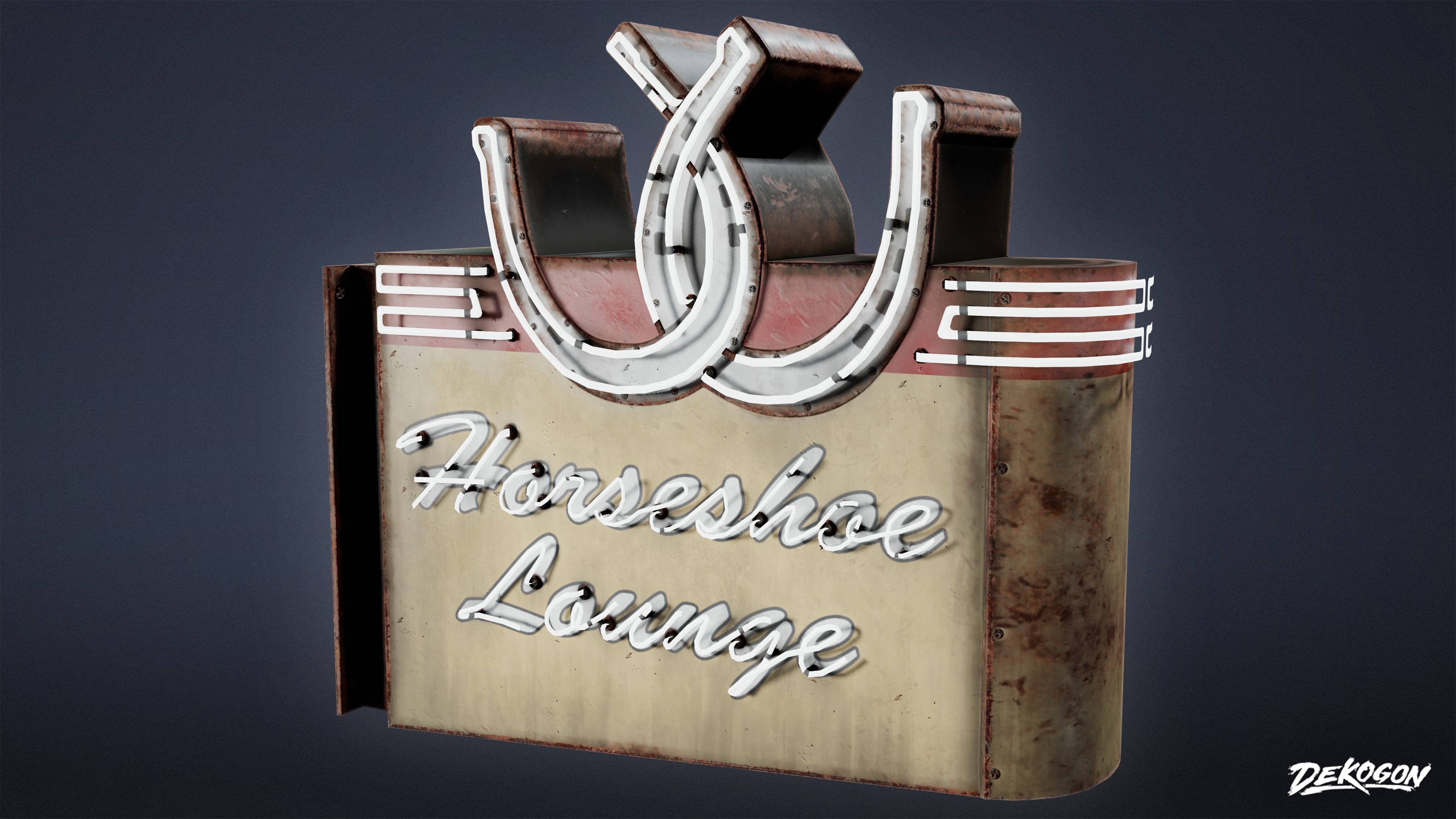 DIVE BAR - Bar Sign 01 - LOW POLY Low-poly 3D model_1