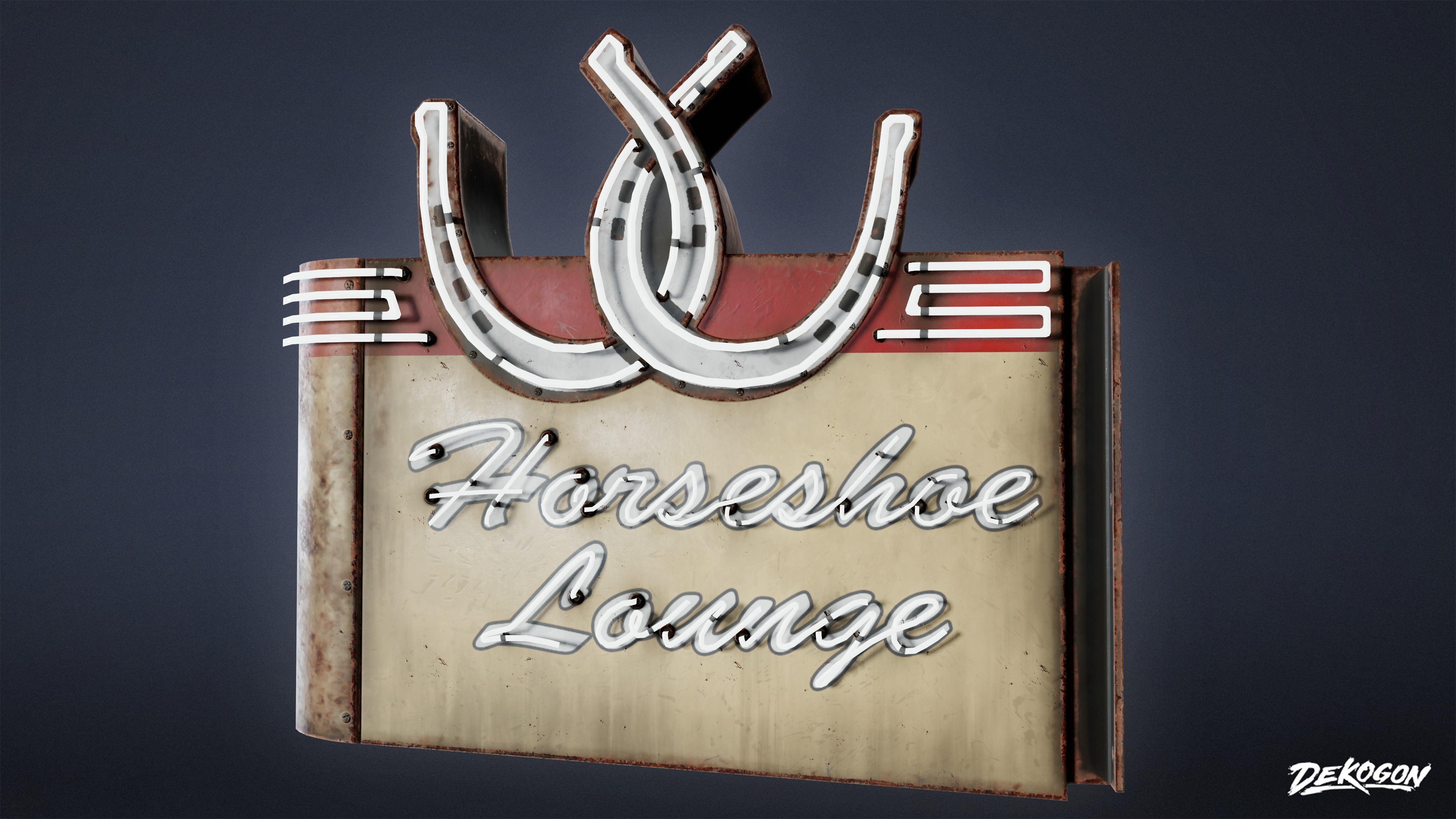 DIVE BAR - Bar Sign 01 - LOW POLY Low-poly 3D model_3