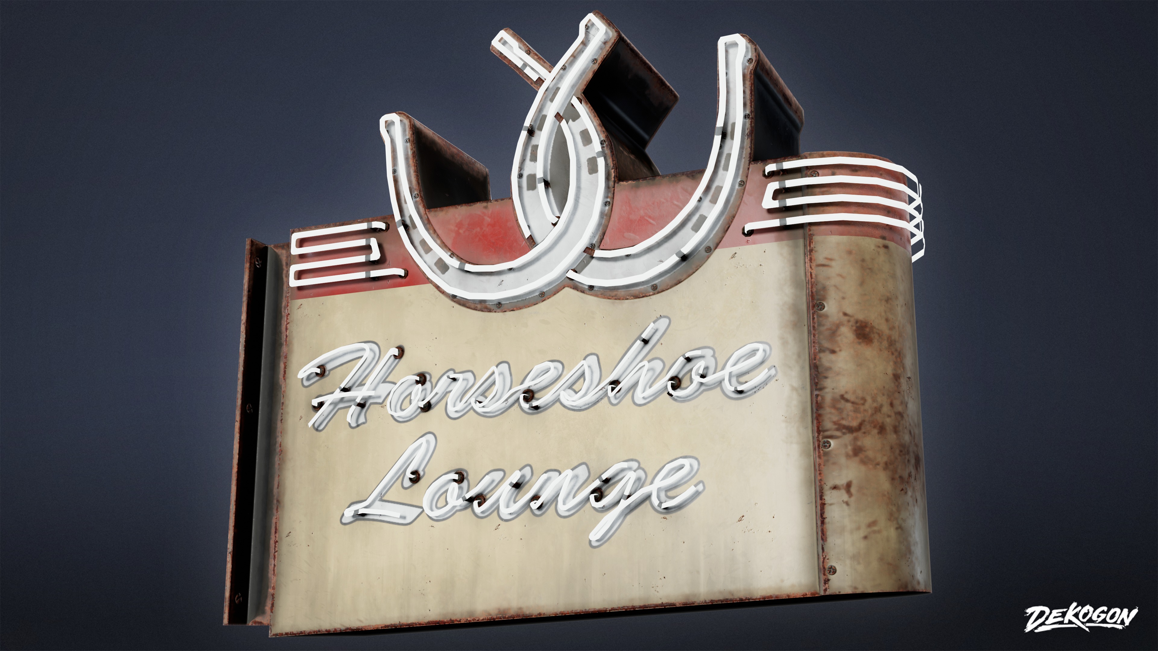 DIVE BAR - Bar Sign 01 - LOW POLY Low-poly 3D model_4