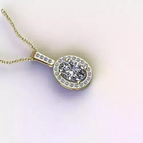 KADIN  OVAL PIRLANTA KOLYE 3DM STL OBJ FBX 3D 3D  BASKI MODELI