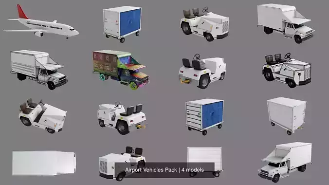 Airport Vehicles Pack 3D Model Collection