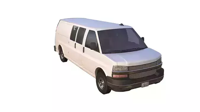 PBR Classic Van White Game ready Low-Poly