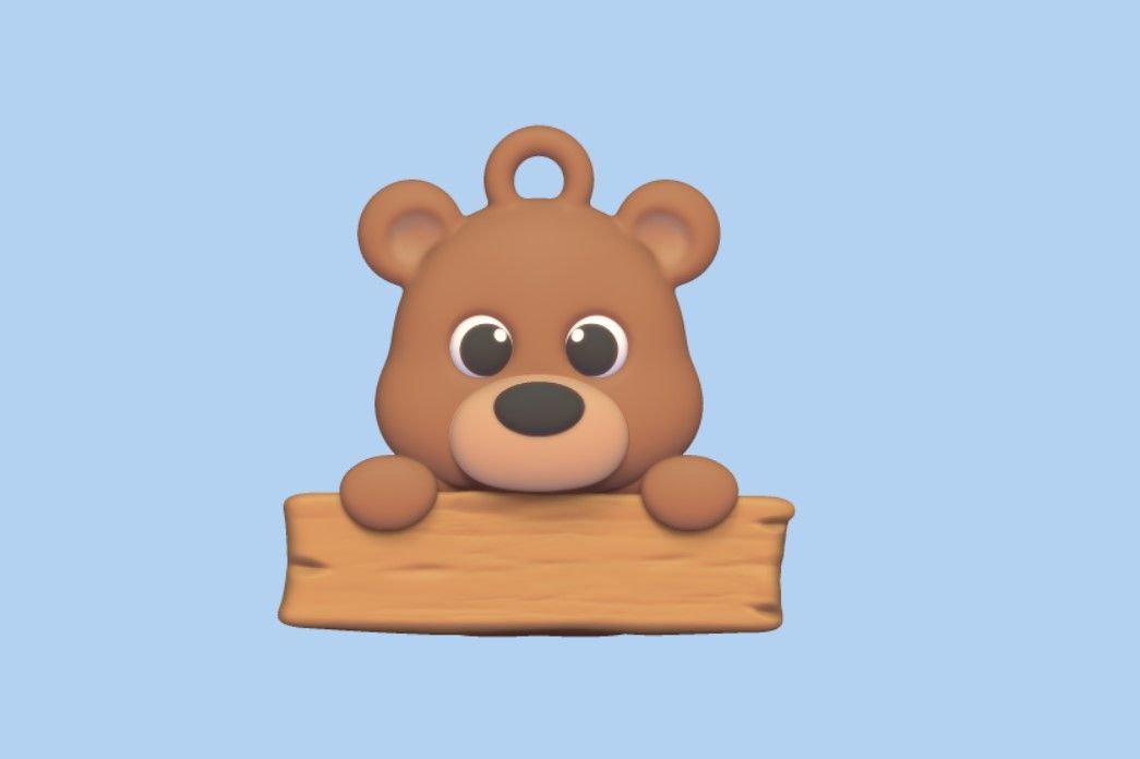 Bear Wooden Sign 3D print model_1