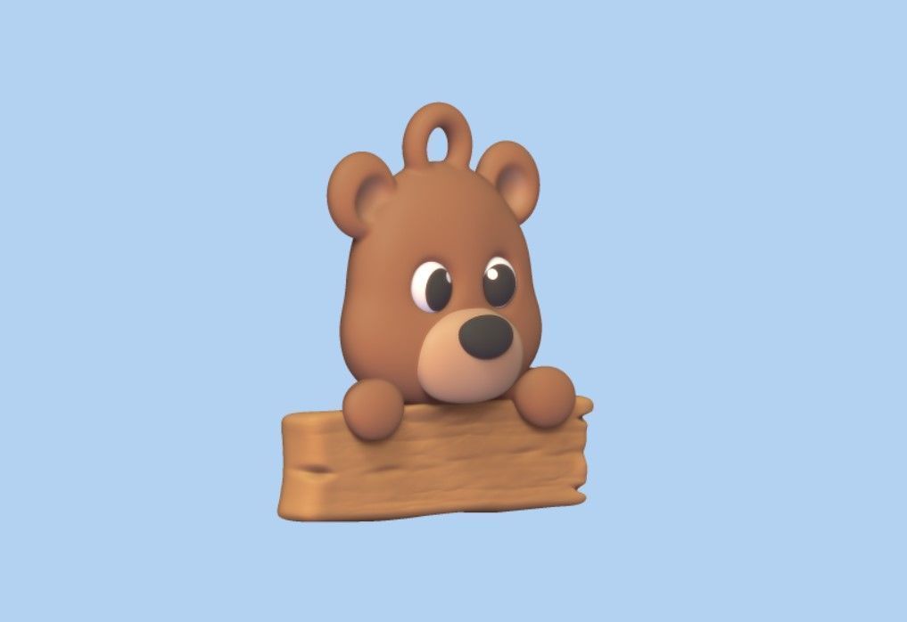 Bear Wooden Sign 3D print model_2