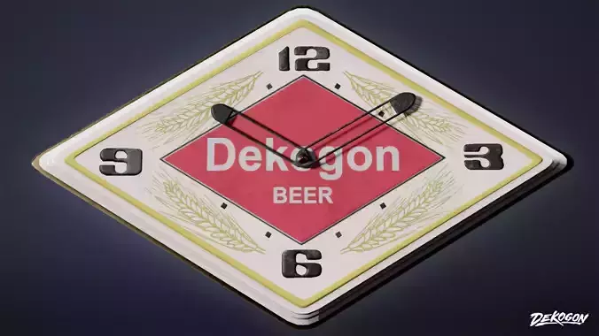 DIVE BAR - Beer Clock 01 - LOW POLY Low-poly 3D model