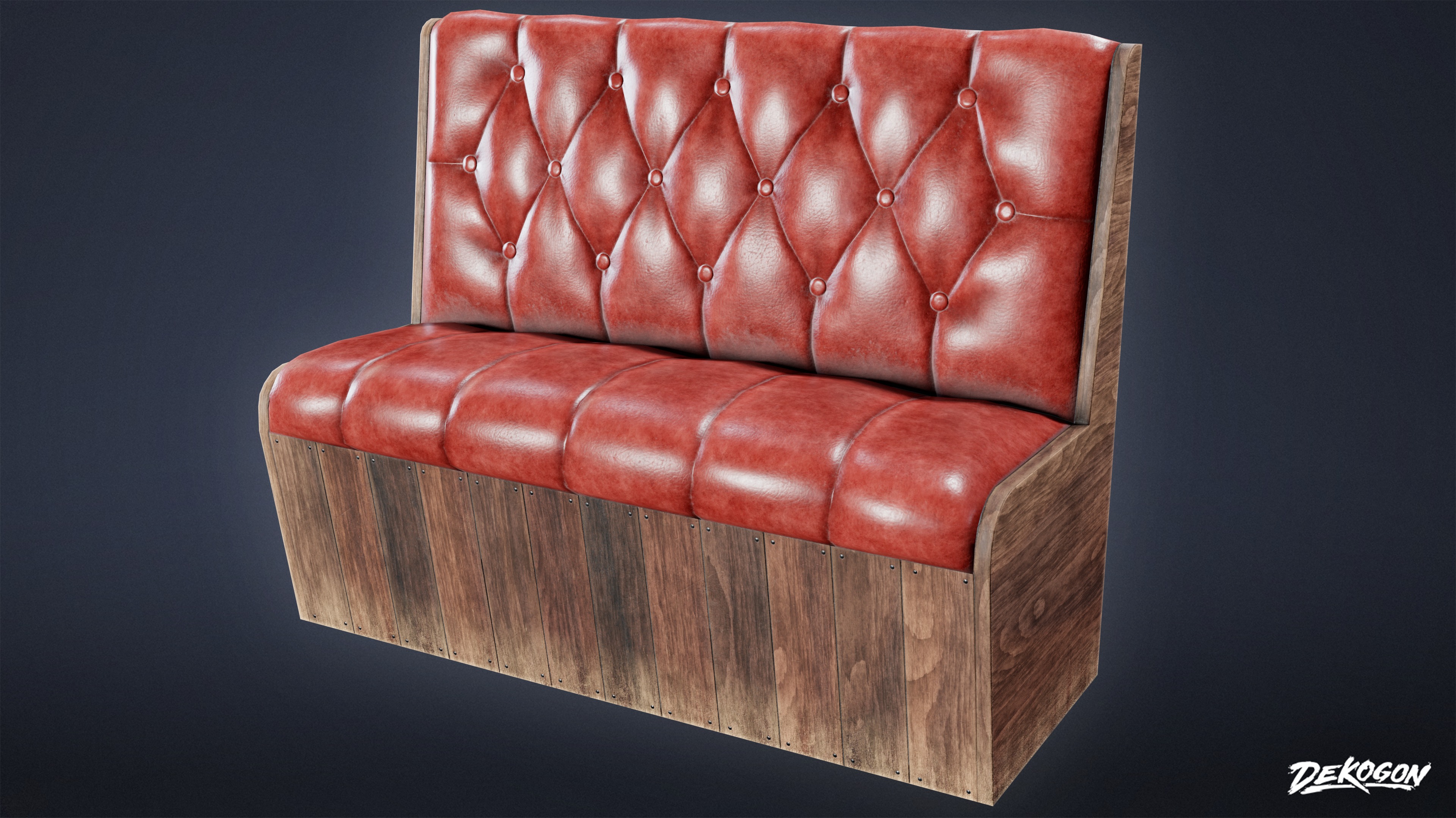 DIVE BAR - Booth 01 - LOW POLY Low-poly 3D model_4