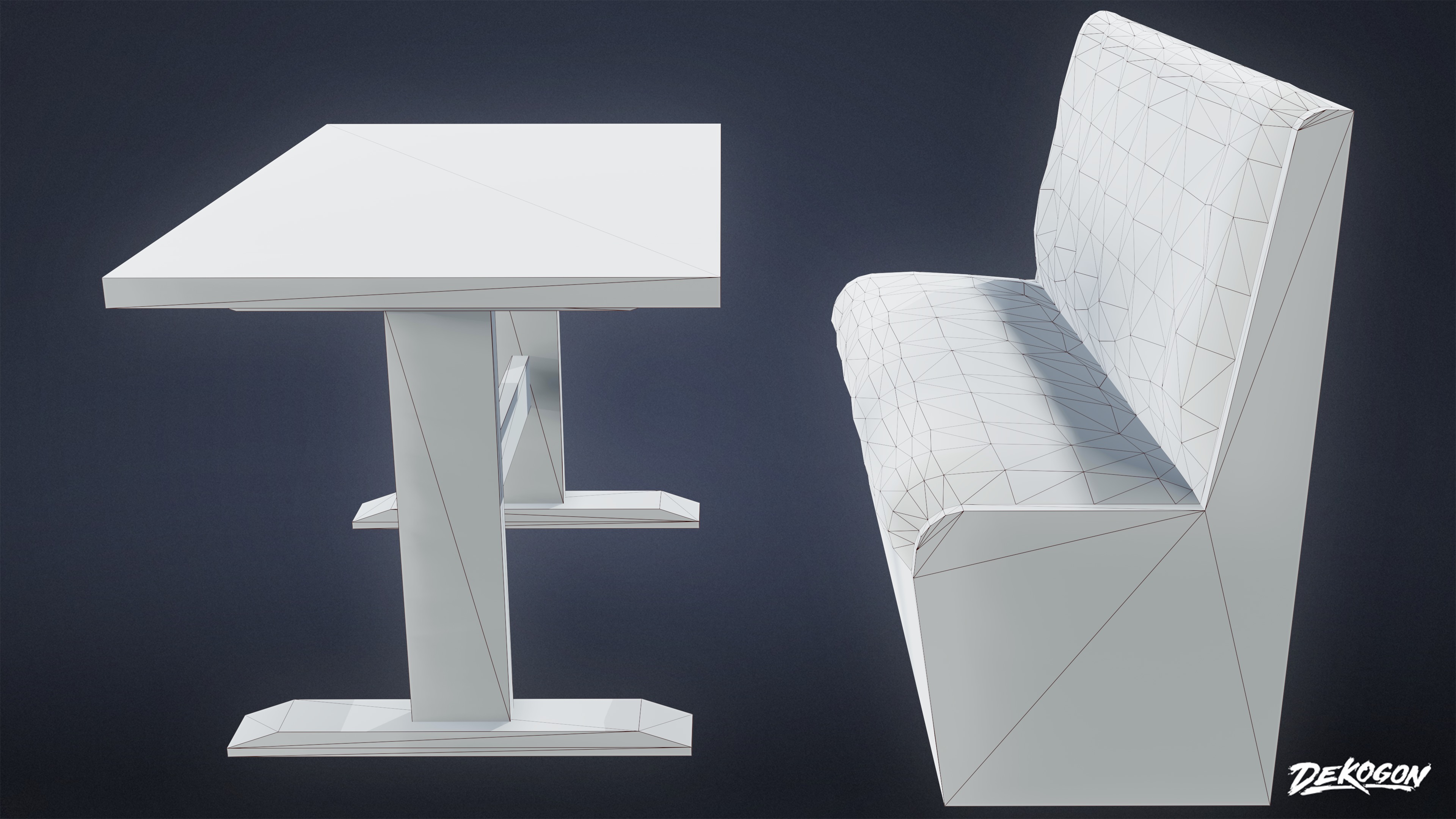 DIVE BAR - Booth 01 - LOW POLY Low-poly 3D model_9