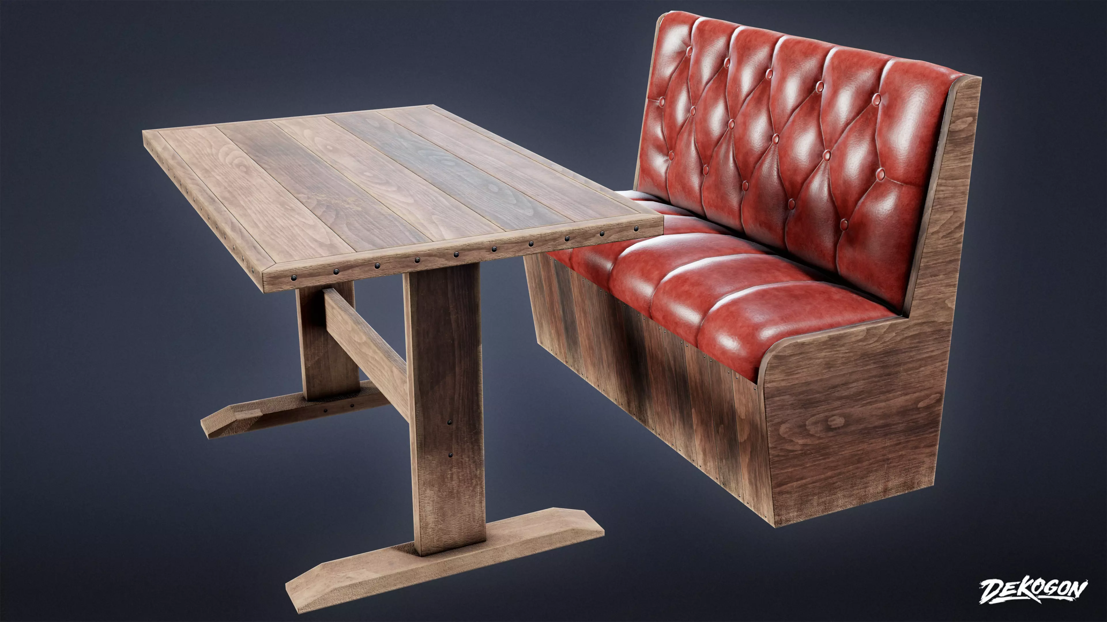 DIVE BAR - Booth 01 - LOW POLY Low-poly 3D model_0