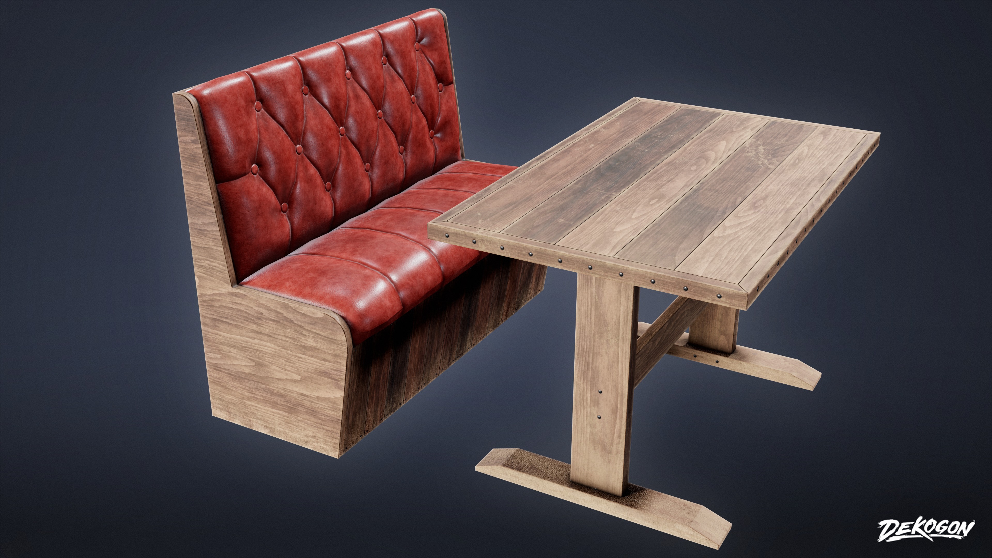 DIVE BAR - Booth 01 - LOW POLY Low-poly 3D model_3