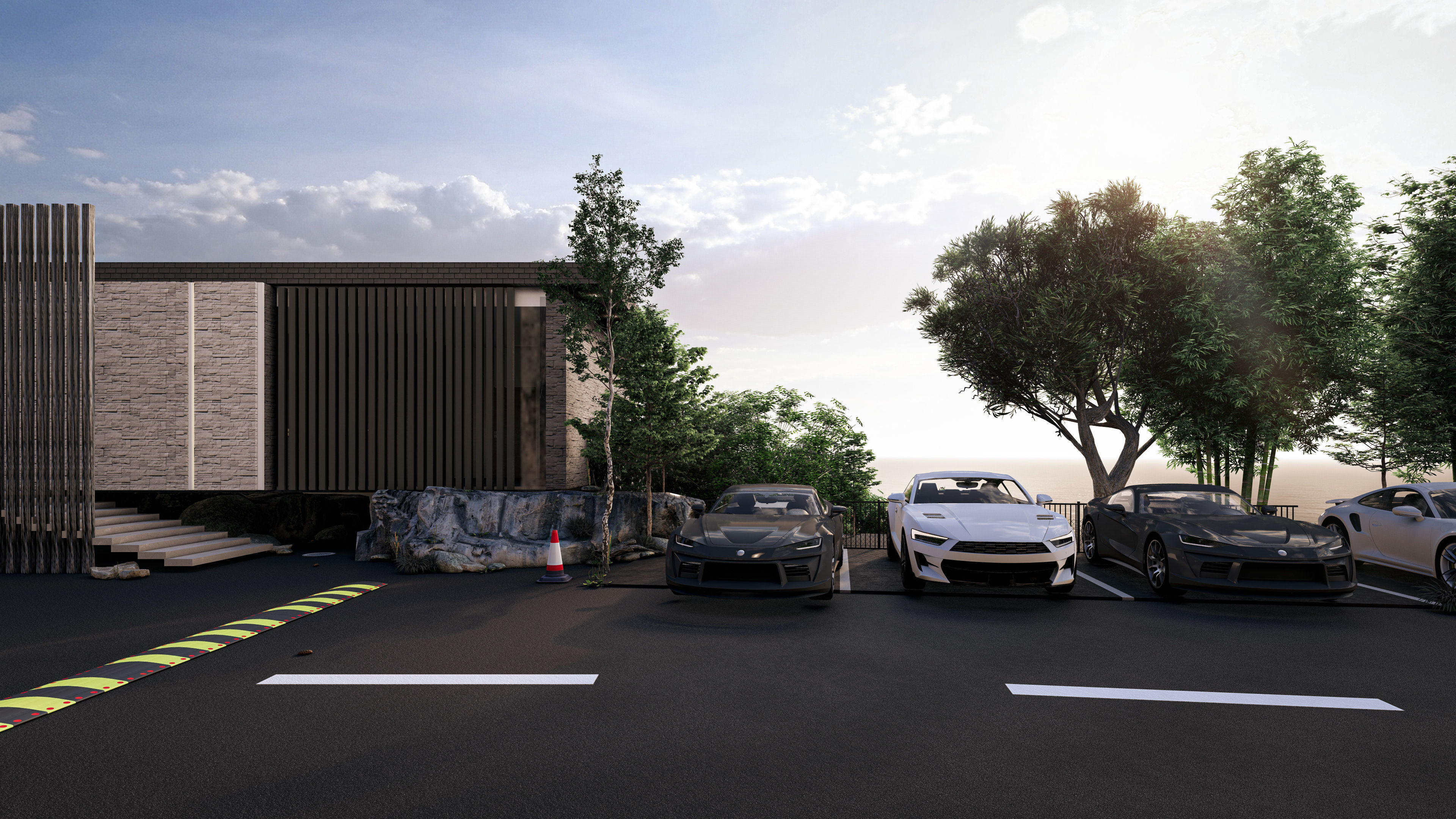 Cliffside Restaurant Bar Fully Furnished 3D Model Low-poly 3D model_17