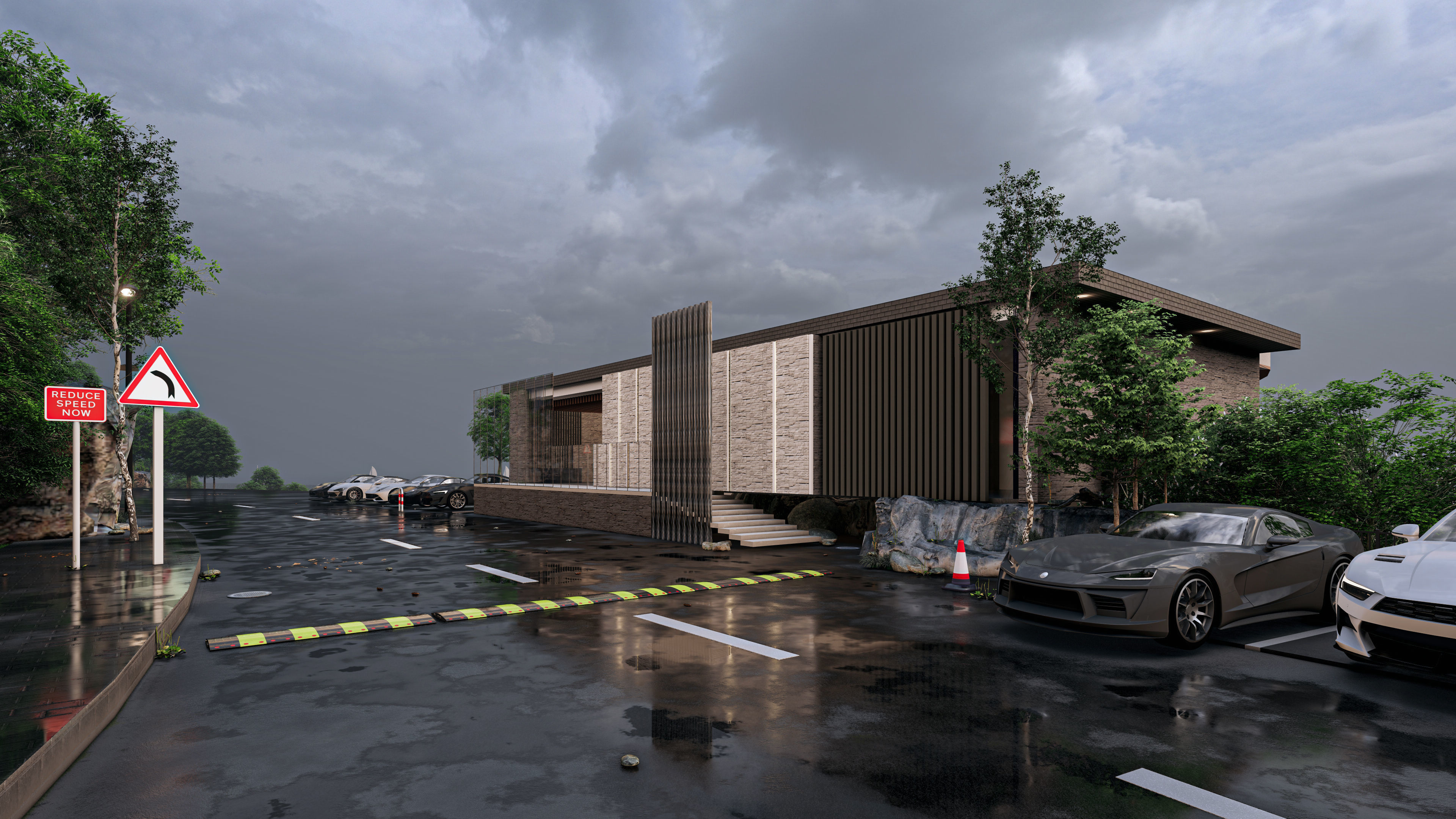 Cliffside Restaurant Bar Fully Furnished 3D Model Low-poly 3D model_2