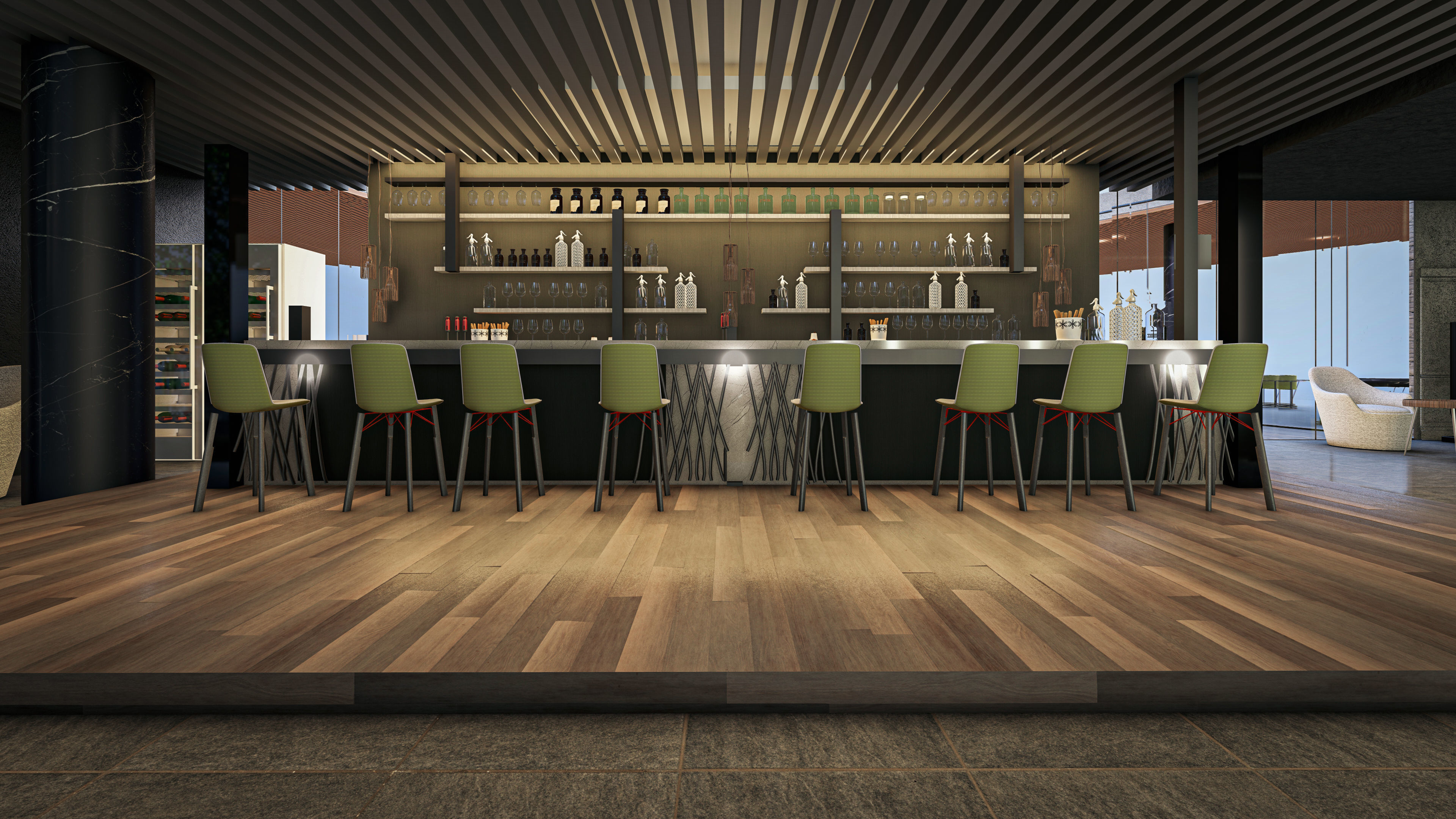 Cliffside Restaurant Bar Fully Furnished 3D Model Low-poly 3D model_10