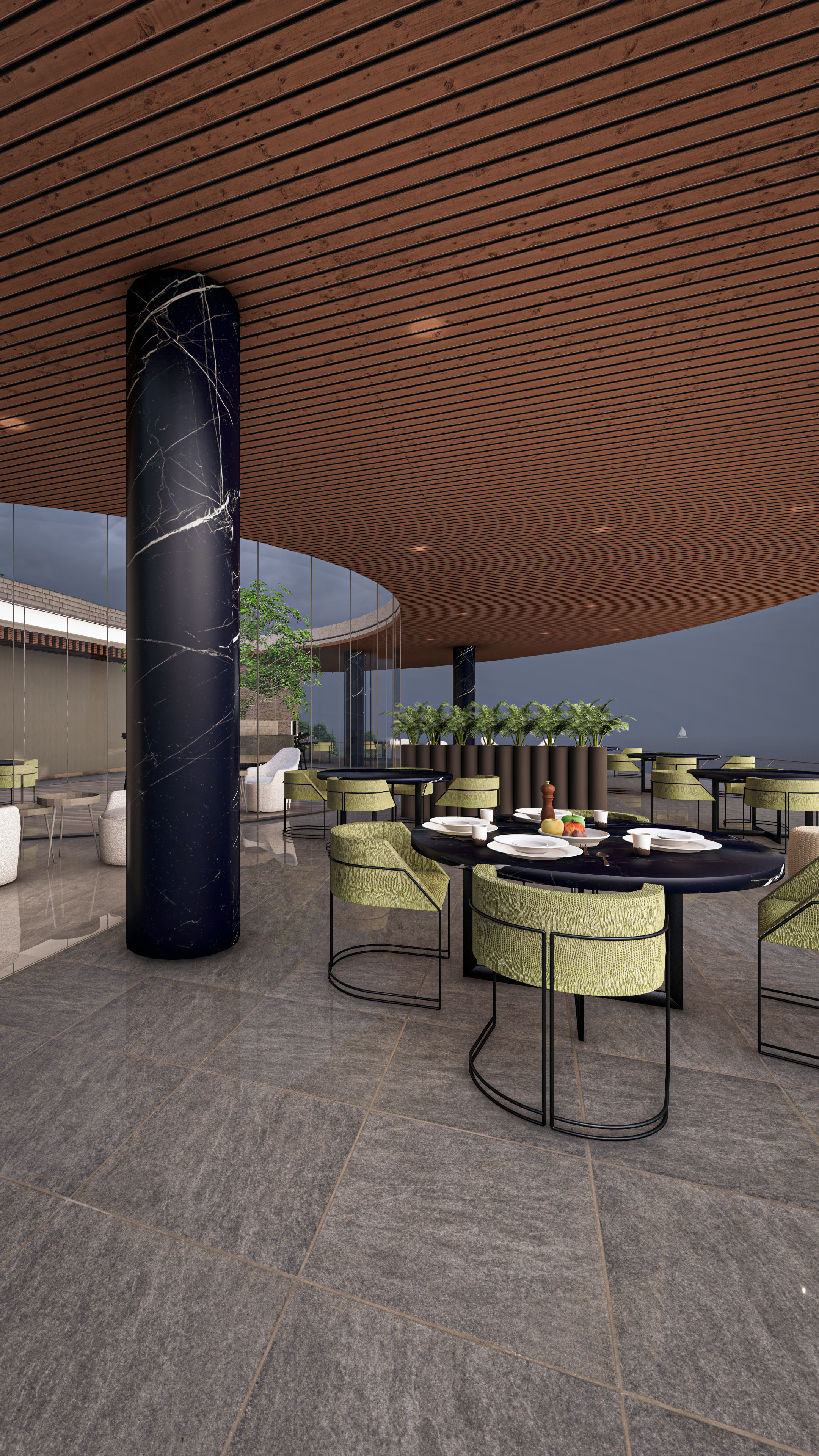 Cliffside Restaurant Bar Fully Furnished 3D Model Low-poly 3D model_8