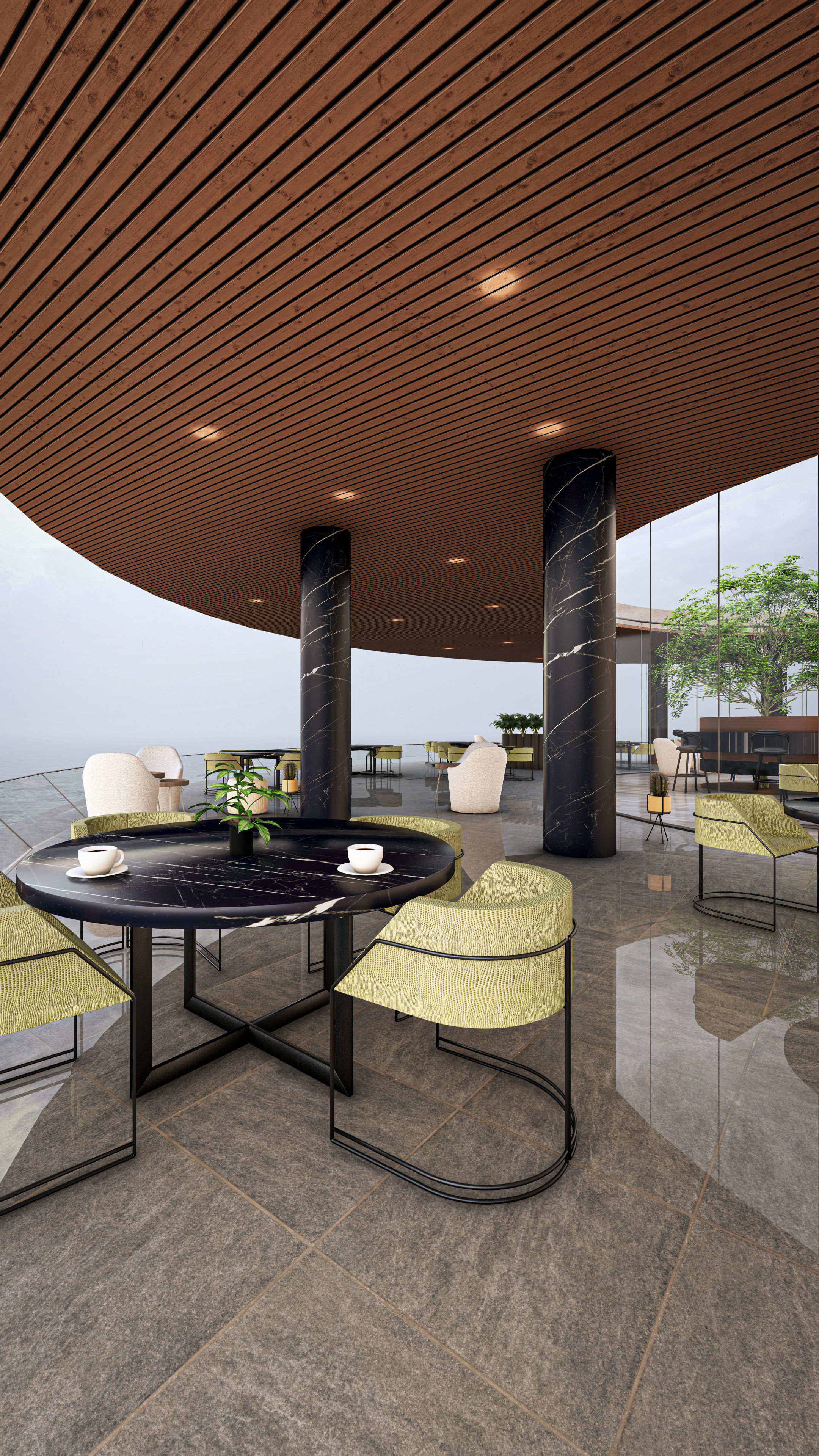 Cliffside Restaurant Bar Fully Furnished 3D Model Low-poly 3D model_11