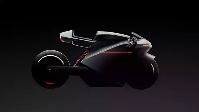 Futuristic Electric Hyper Motorcycle 
