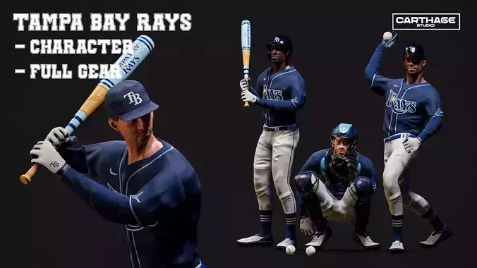 Tampa Bay Rays Character And Essential Baseball Equipment