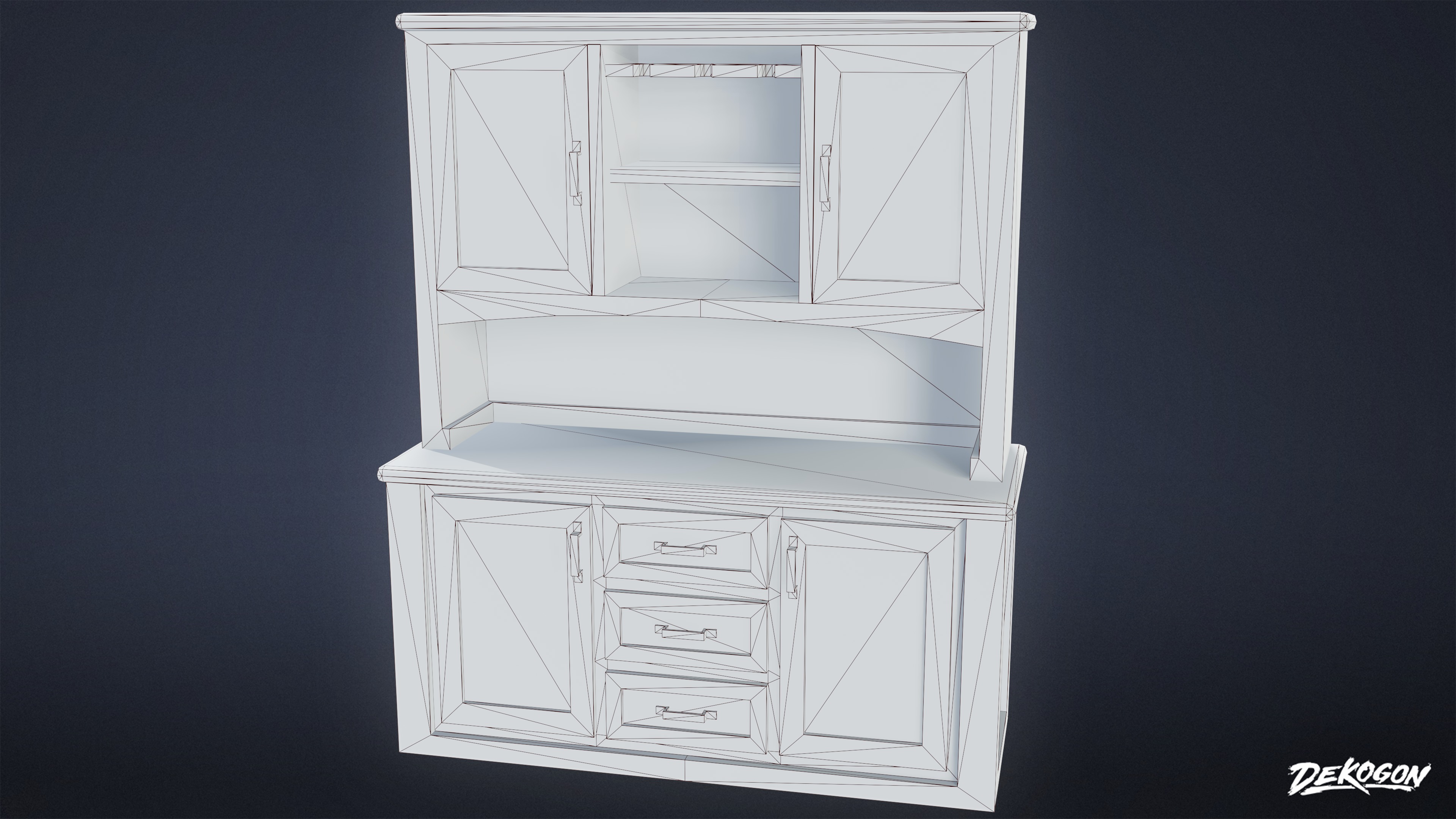 DIVE BAR - Cabinet 01 - LOW POLY Low-poly 3D model_7
