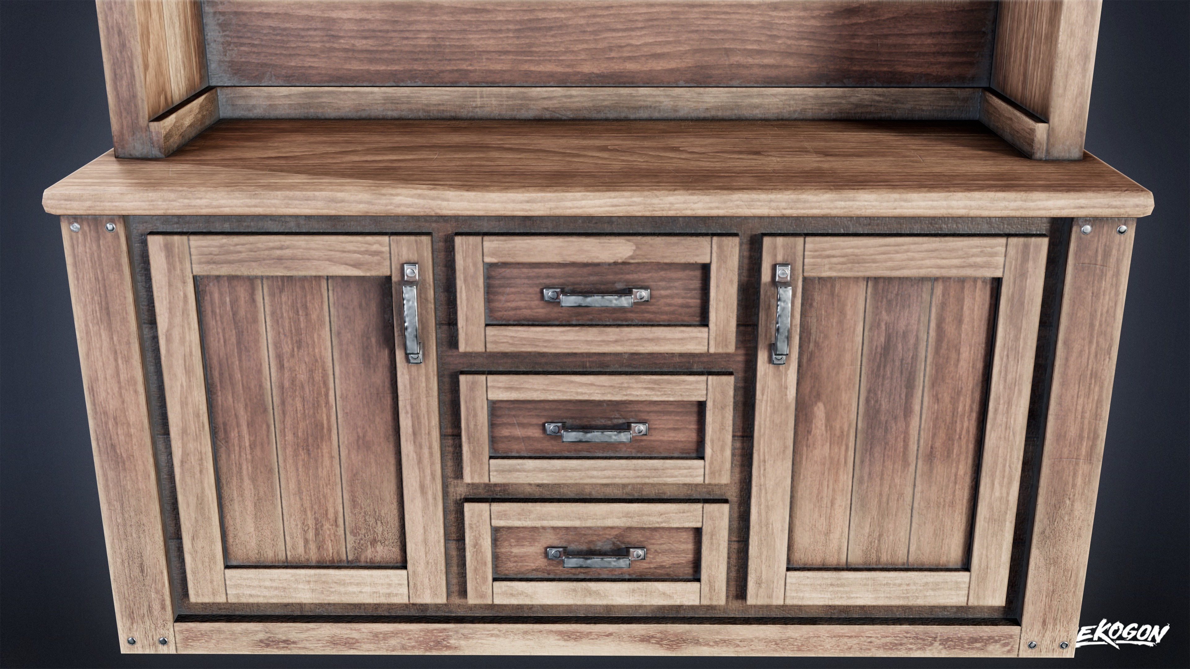 DIVE BAR - Cabinet 01 - LOW POLY Low-poly 3D model_6