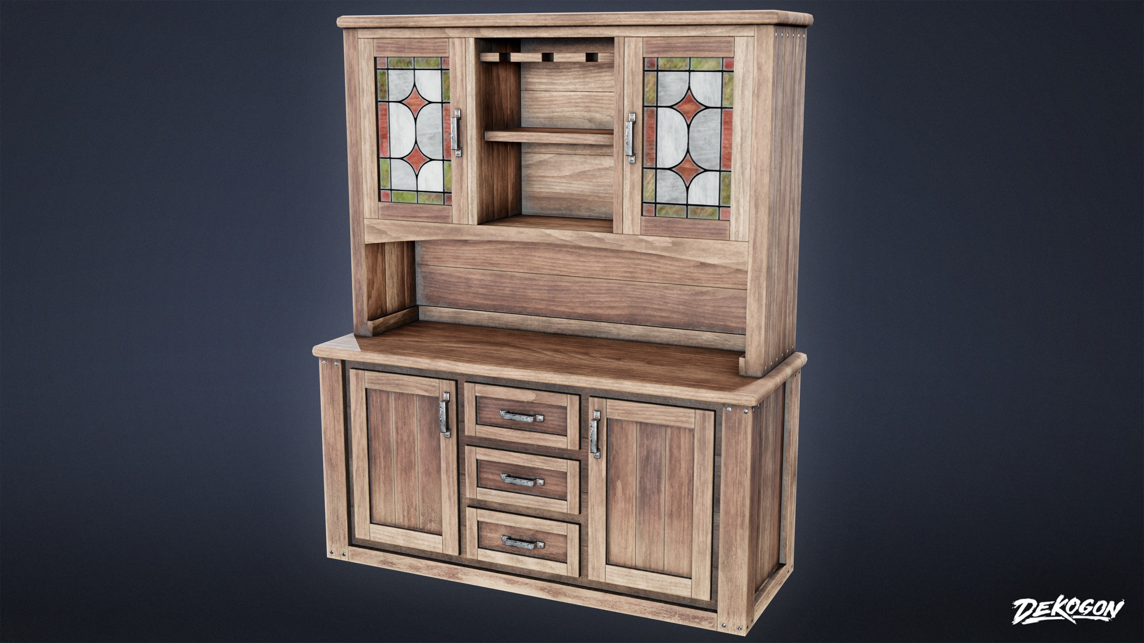 DIVE BAR - Cabinet 01 - LOW POLY Low-poly 3D model_1