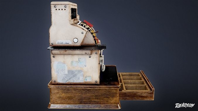 DIVE BAR - Cash Register 01 - LOW POLY Low-poly 3D model 3