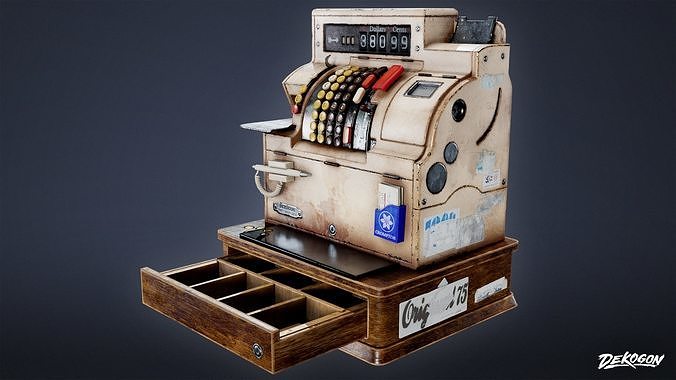 DIVE BAR - Cash Register 01 - LOW POLY Low-poly 3D model 2
