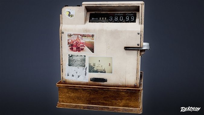 DIVE BAR - Cash Register 01 - LOW POLY Low-poly 3D model 4