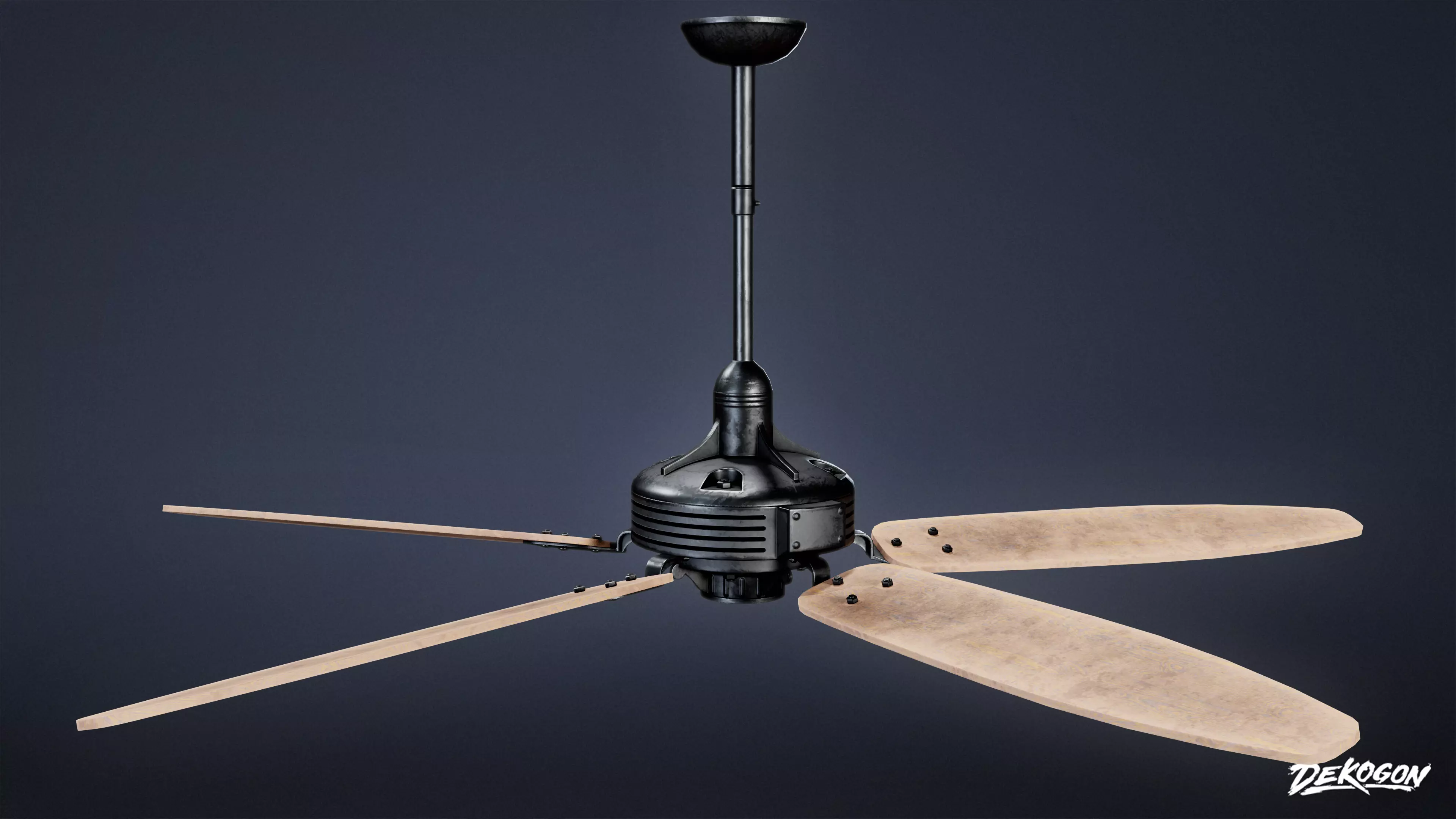 DIVE BAR - Ceiling Fan 01 - LOW POLY Low-poly 3D model_0