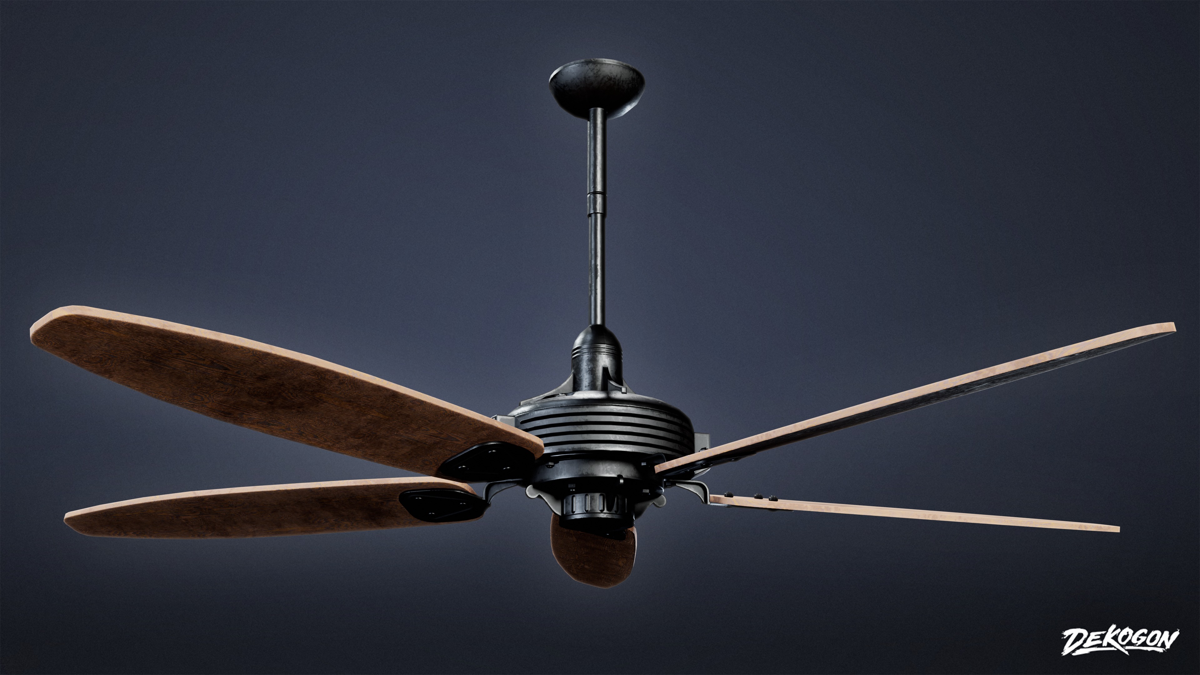 DIVE BAR - Ceiling Fan 01 - LOW POLY Low-poly 3D model_3