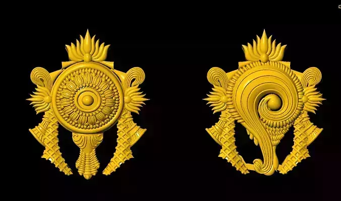 Shankha Chakra  3D model 3D print model