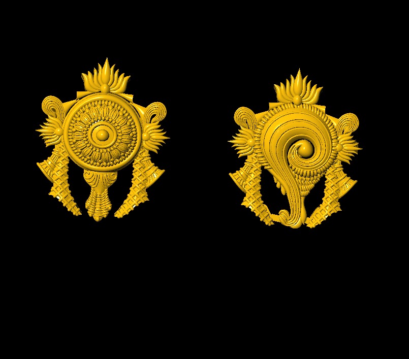 Shankha Chakra 3D model 3D print model_12