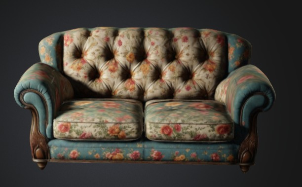 old sofa 3D print model_1
