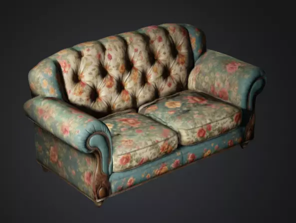 old sofa 3D print model_0