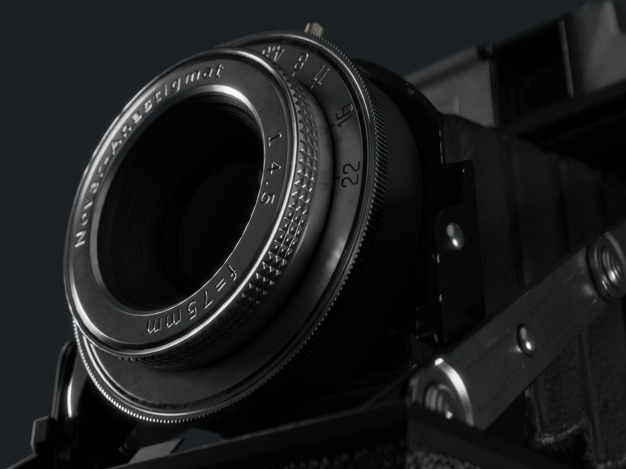 Camera Zeiss ikon nettax  Game Ready Low-poly 3D model_1