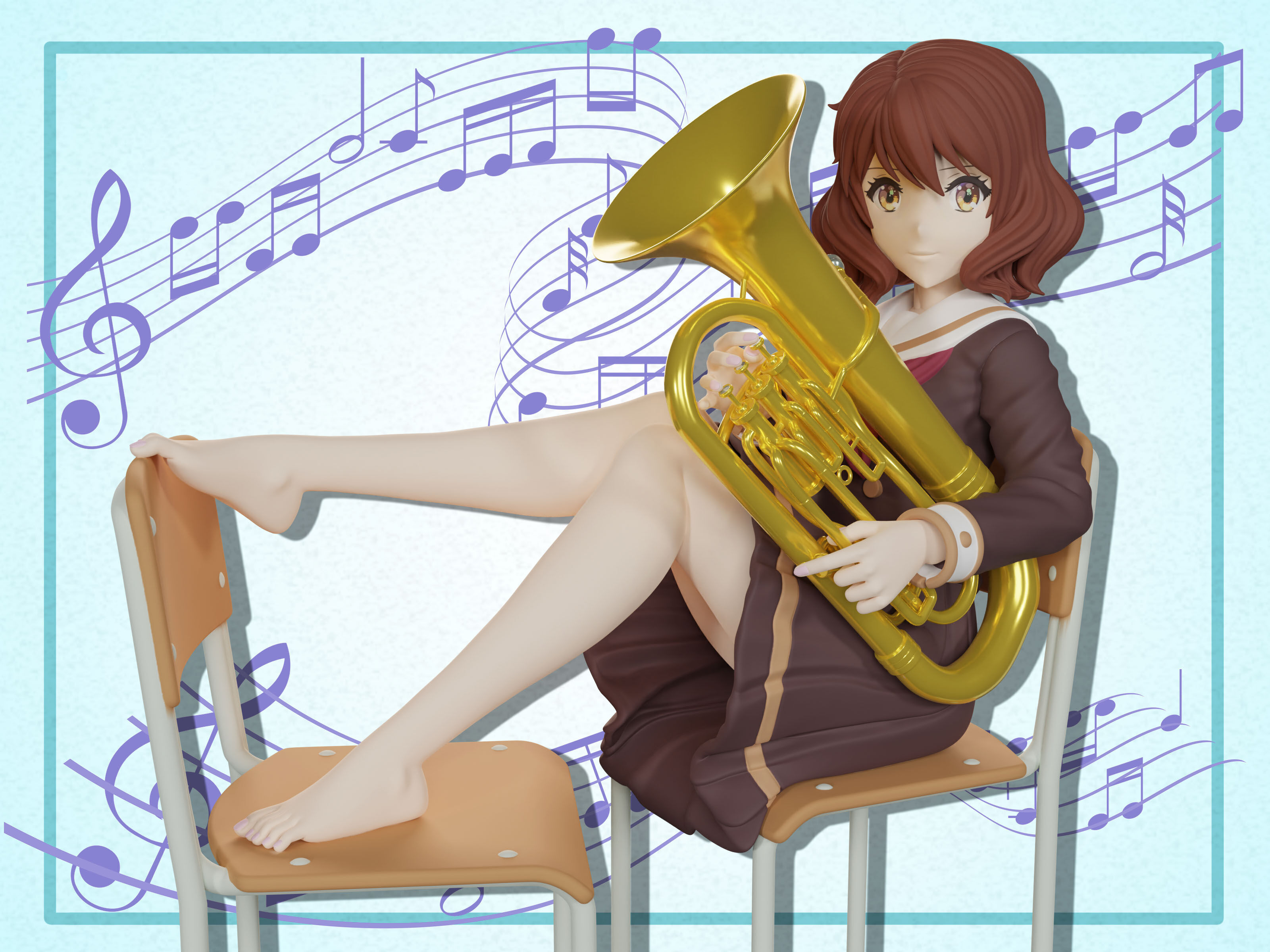 Kumiko Oumae figure 3d 3D print model_2
