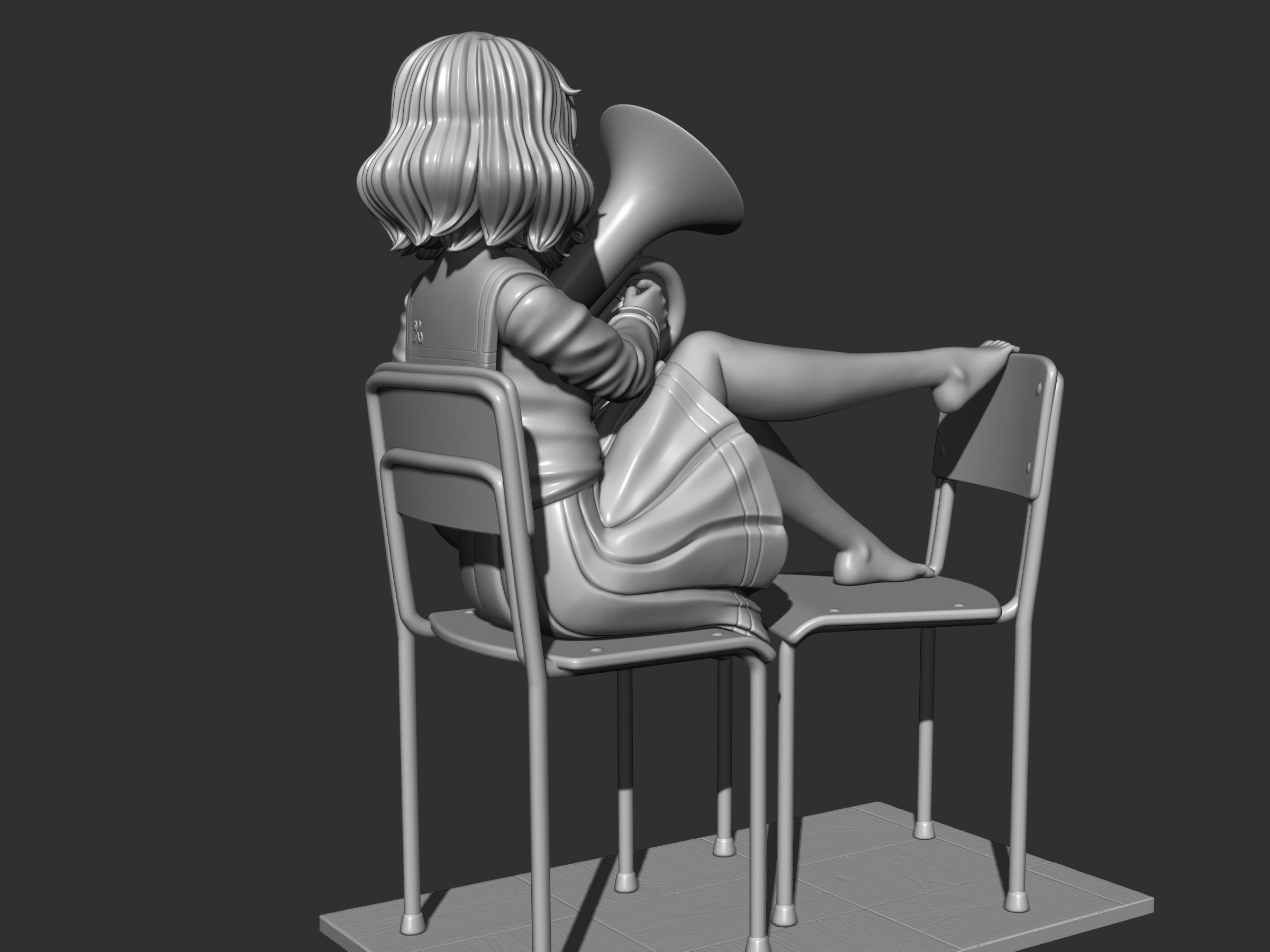 Kumiko Oumae figure 3d 3D print model_15