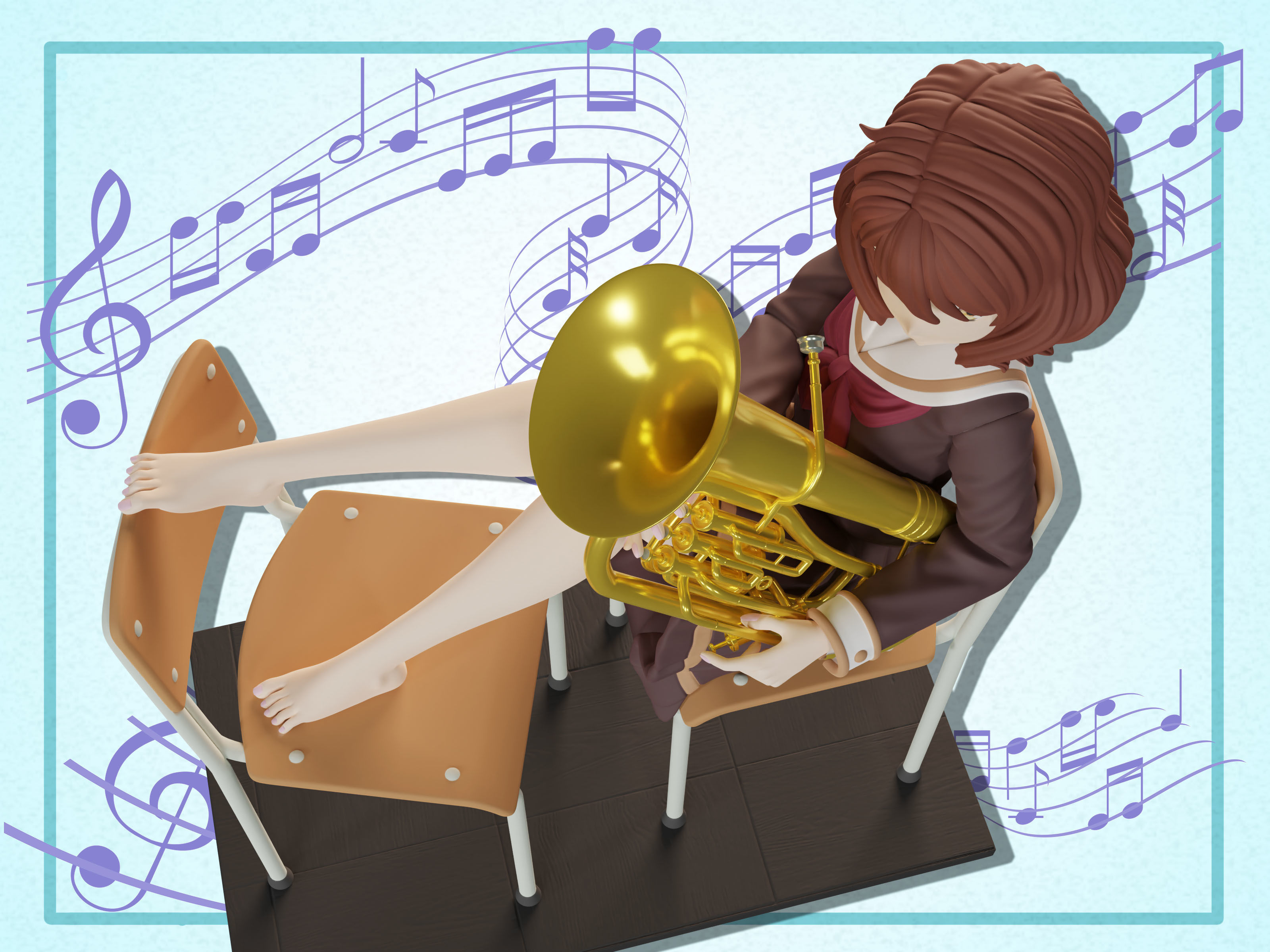 Kumiko Oumae figure 3d 3D print model_8