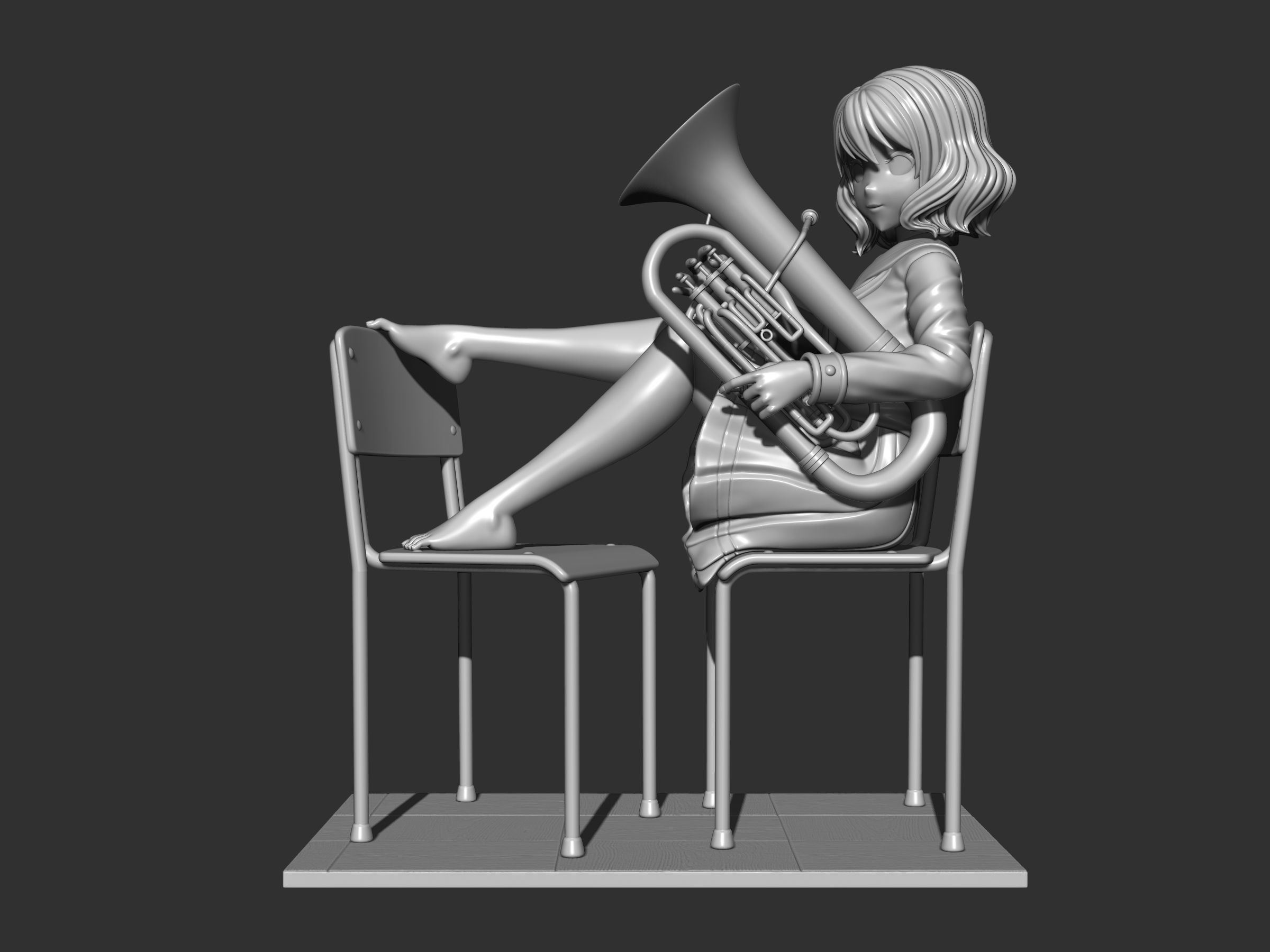 Kumiko Oumae figure 3d 3D print model_13