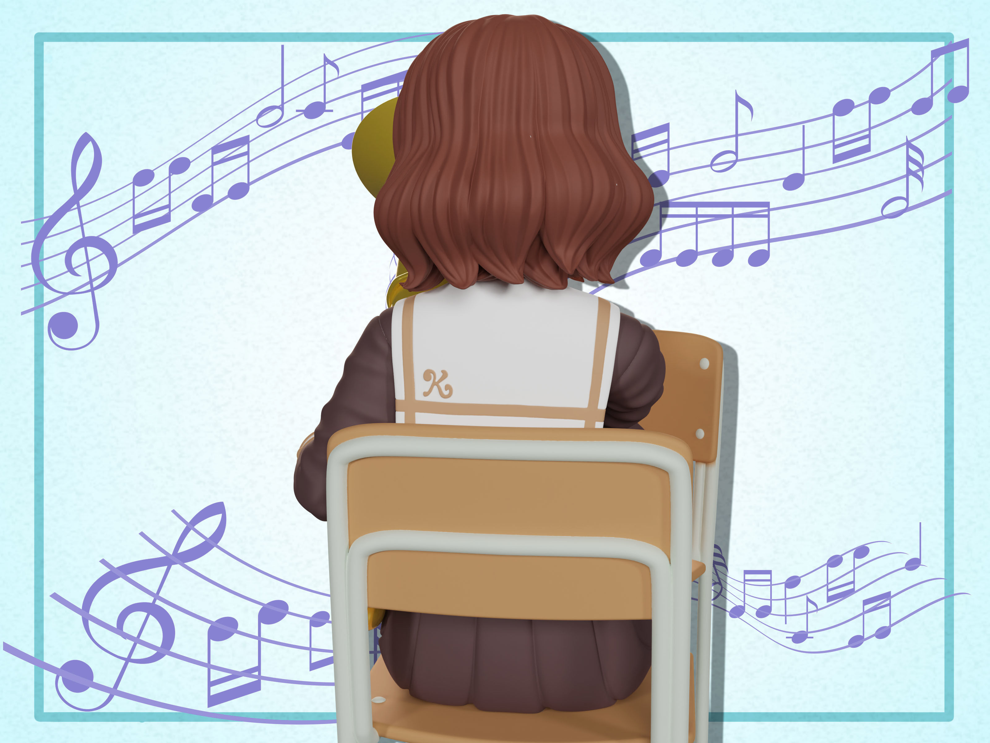 Kumiko Oumae figure 3d 3D print model_4