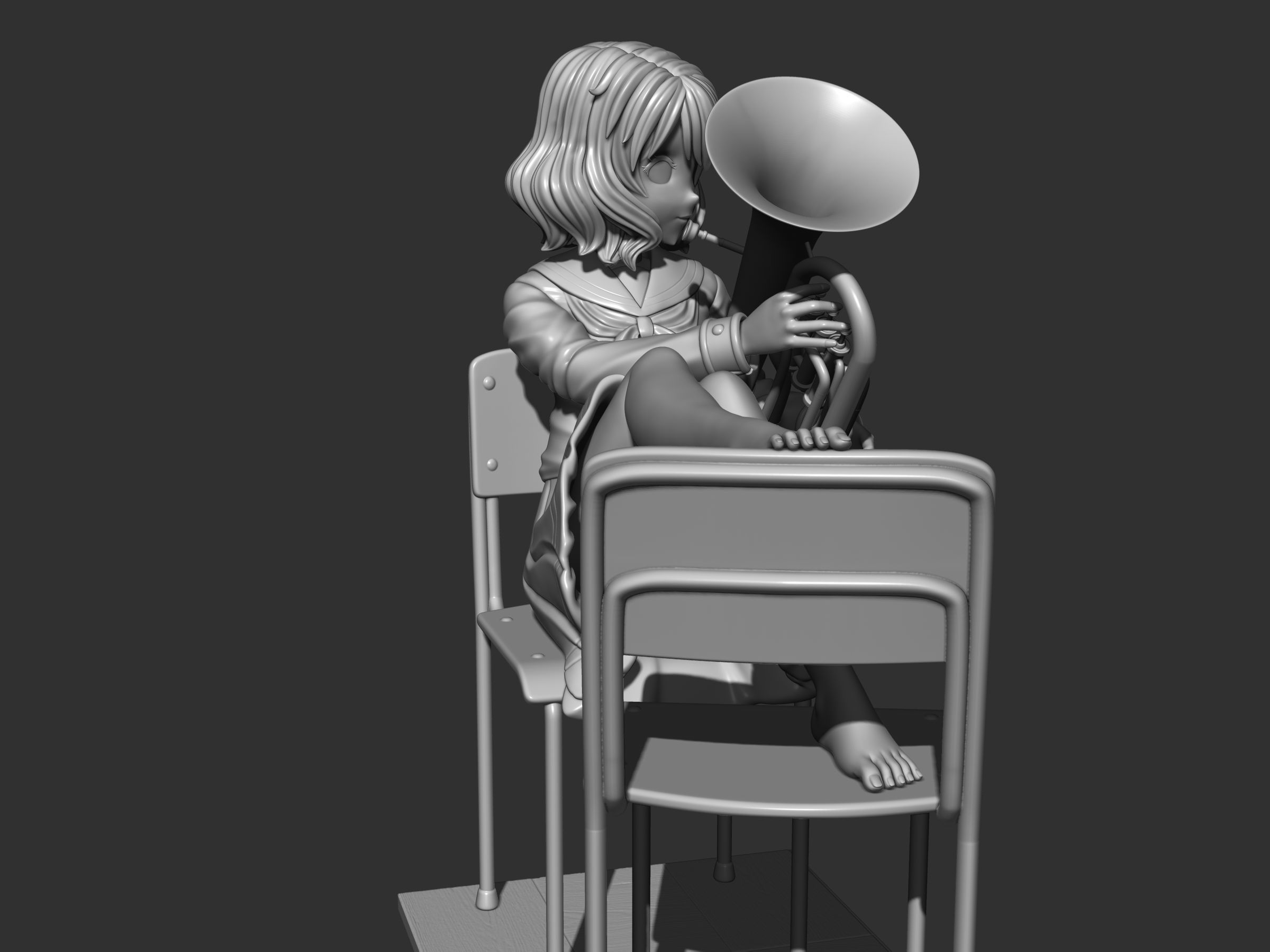 Kumiko Oumae figure 3d 3D print model_16