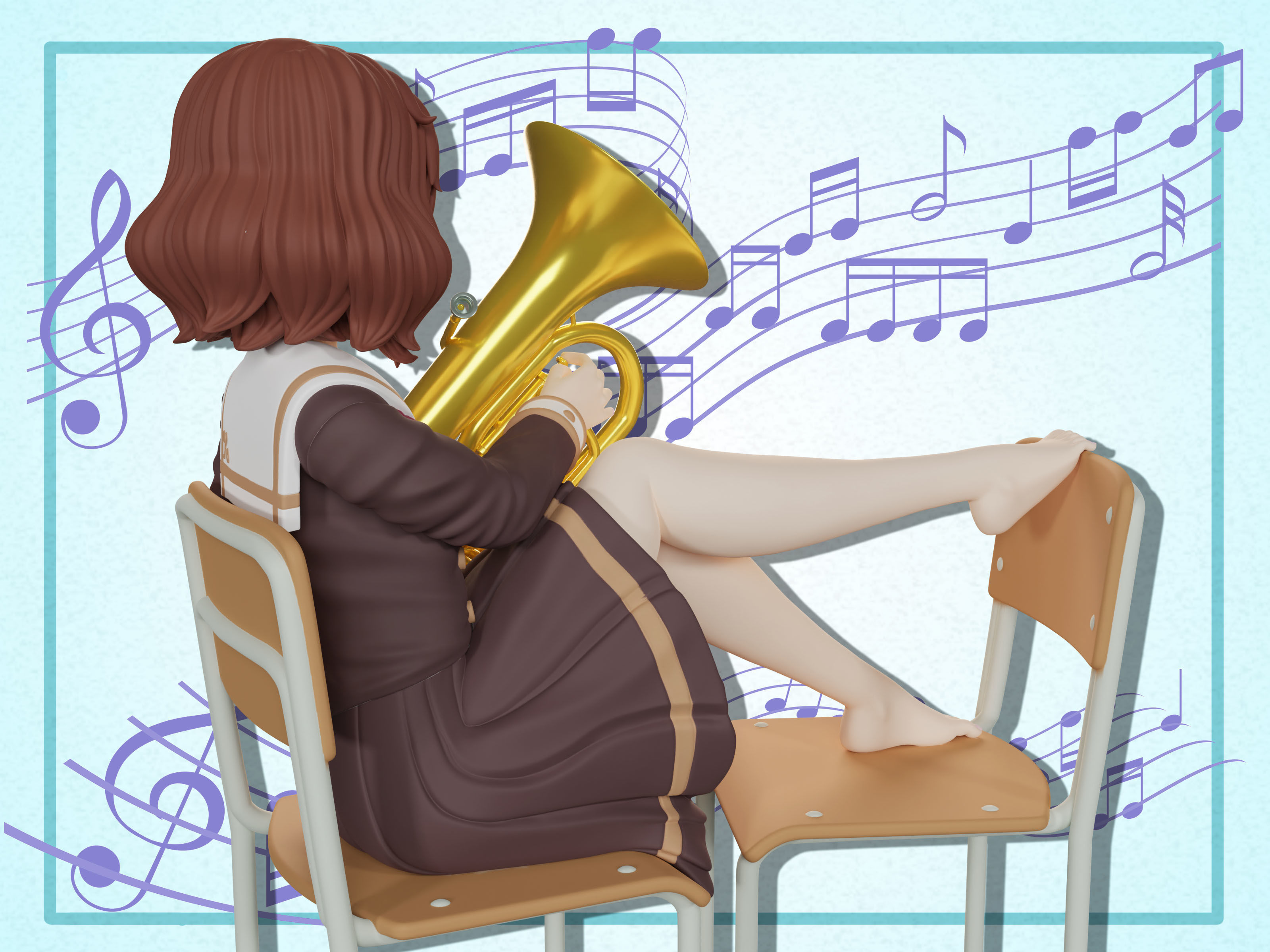 Kumiko Oumae figure 3d 3D print model_5