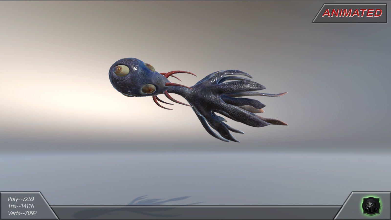 Alien fantasy creature 04 Low-poly 3D model_13