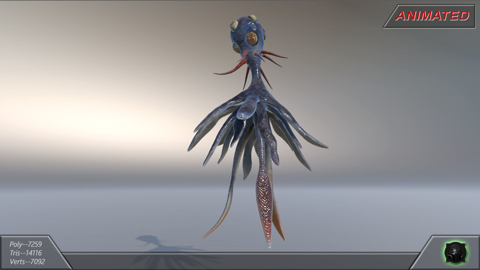 Alien fantasy creature 04 Low-poly 3D model_11