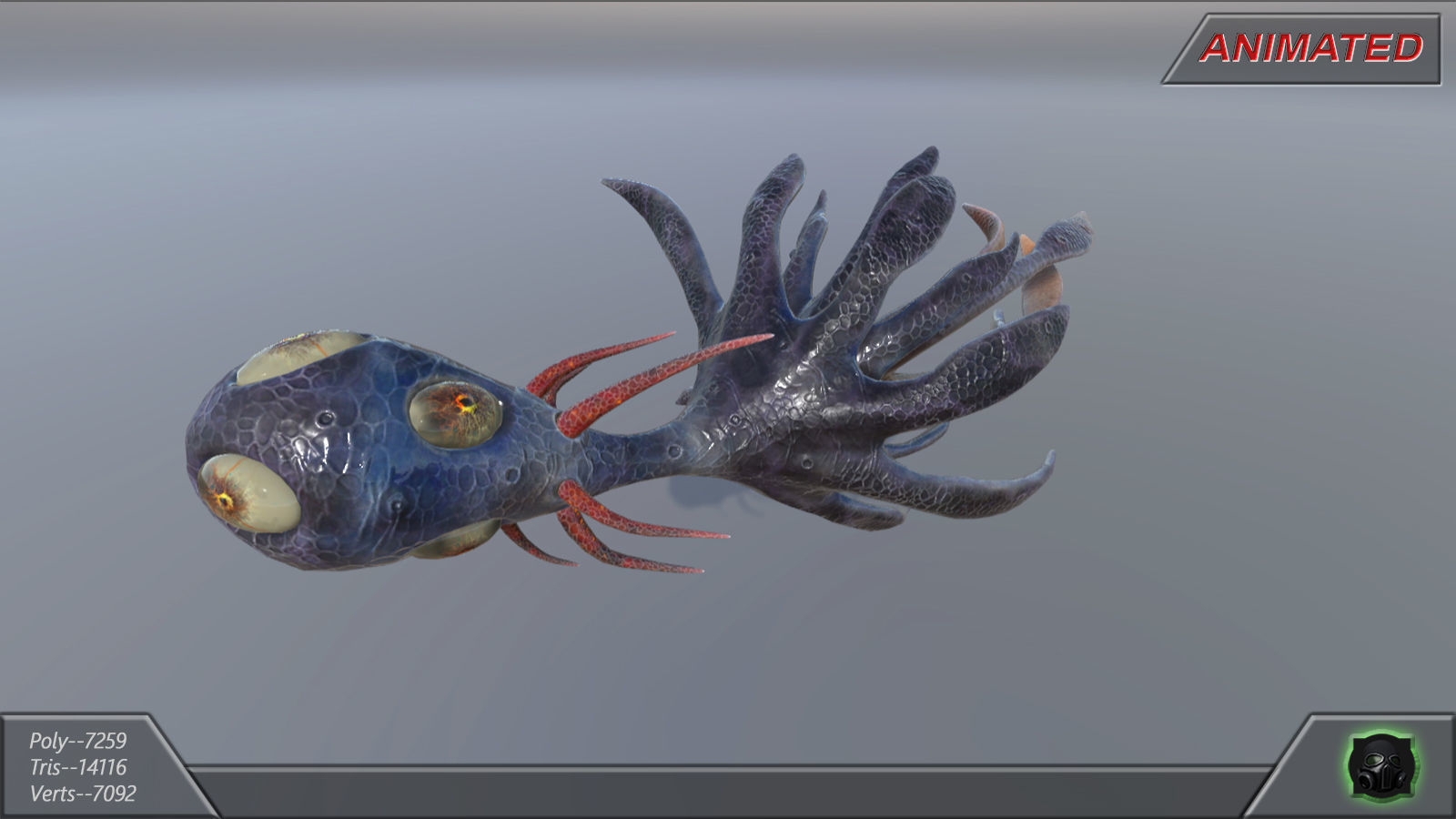 Alien fantasy creature 04 Low-poly 3D model_10