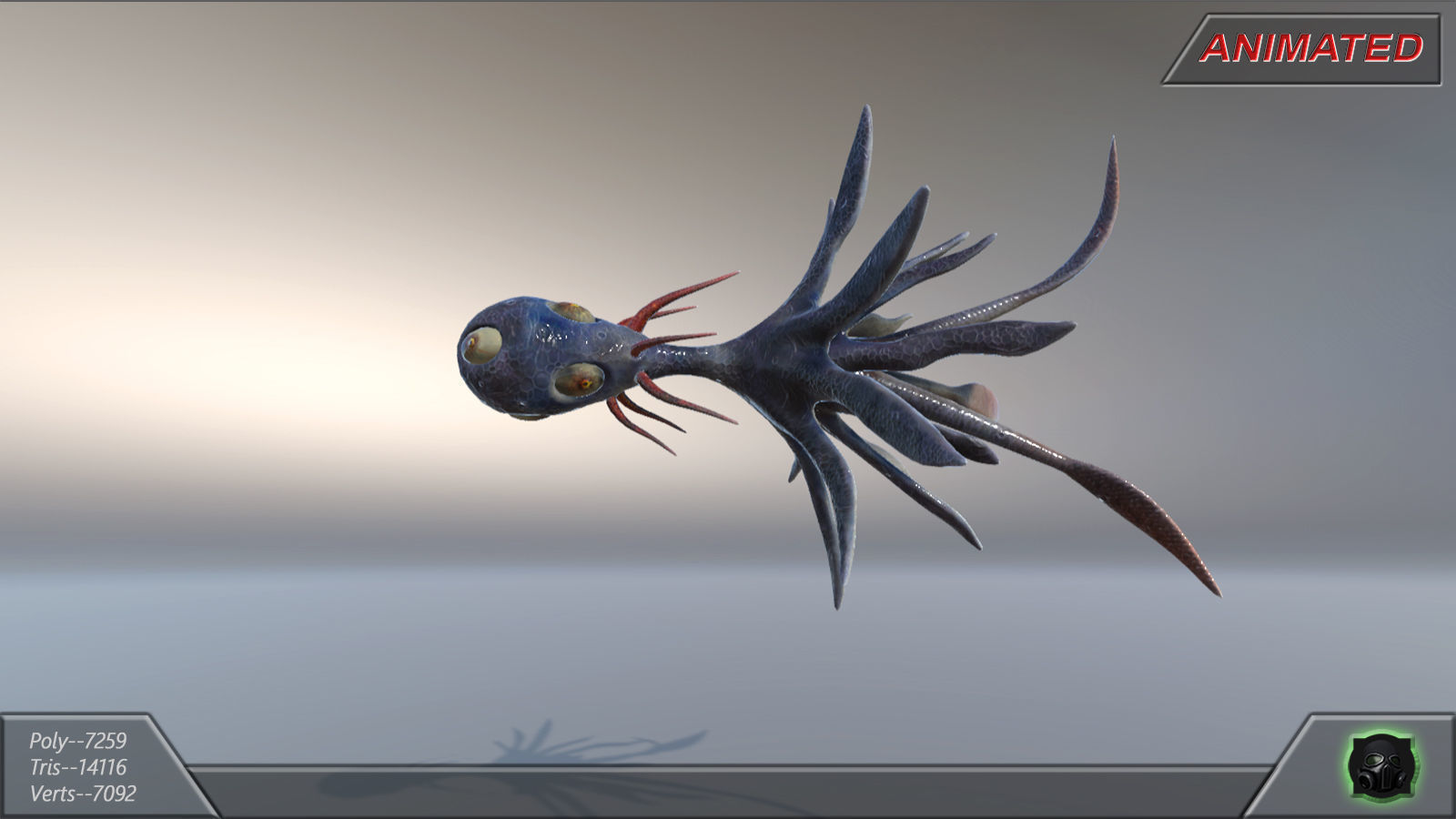 Alien fantasy creature 04 Low-poly 3D model_3